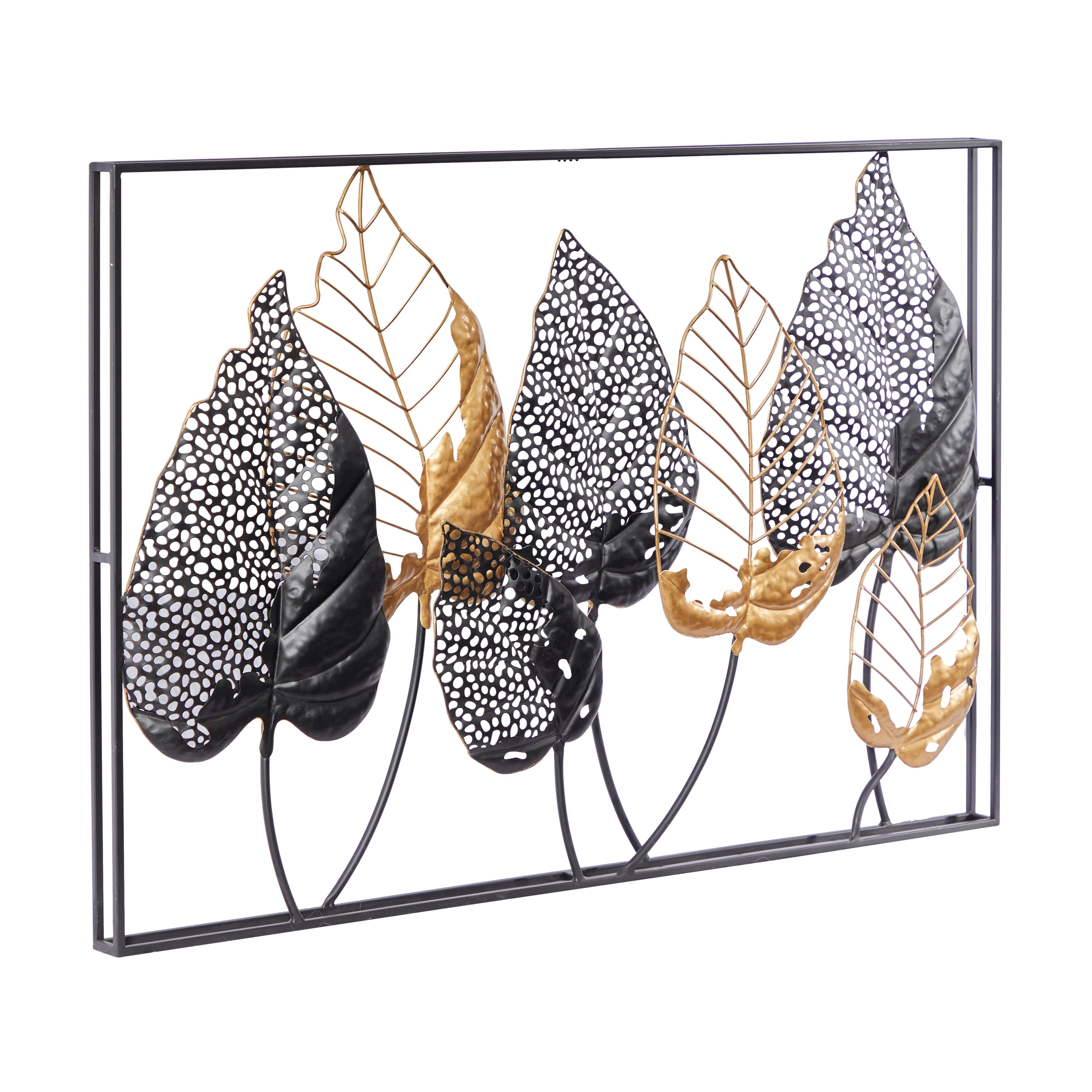 Black Iron Contemporary Wall Decor 26 x 38 x 3