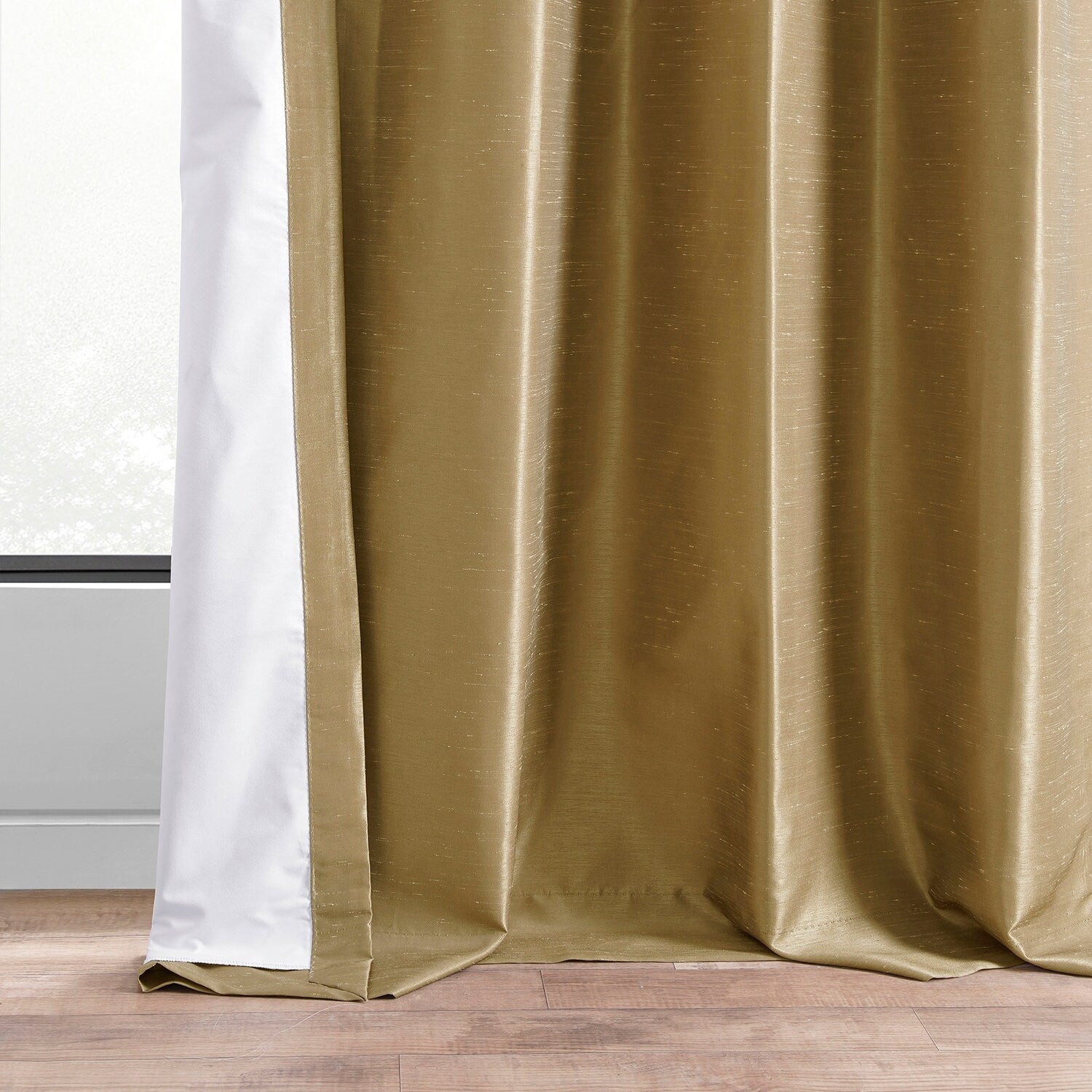 Exclusive Fabrics Textured Dupioni Faux Silk Blackout Grommet Curtain Panel