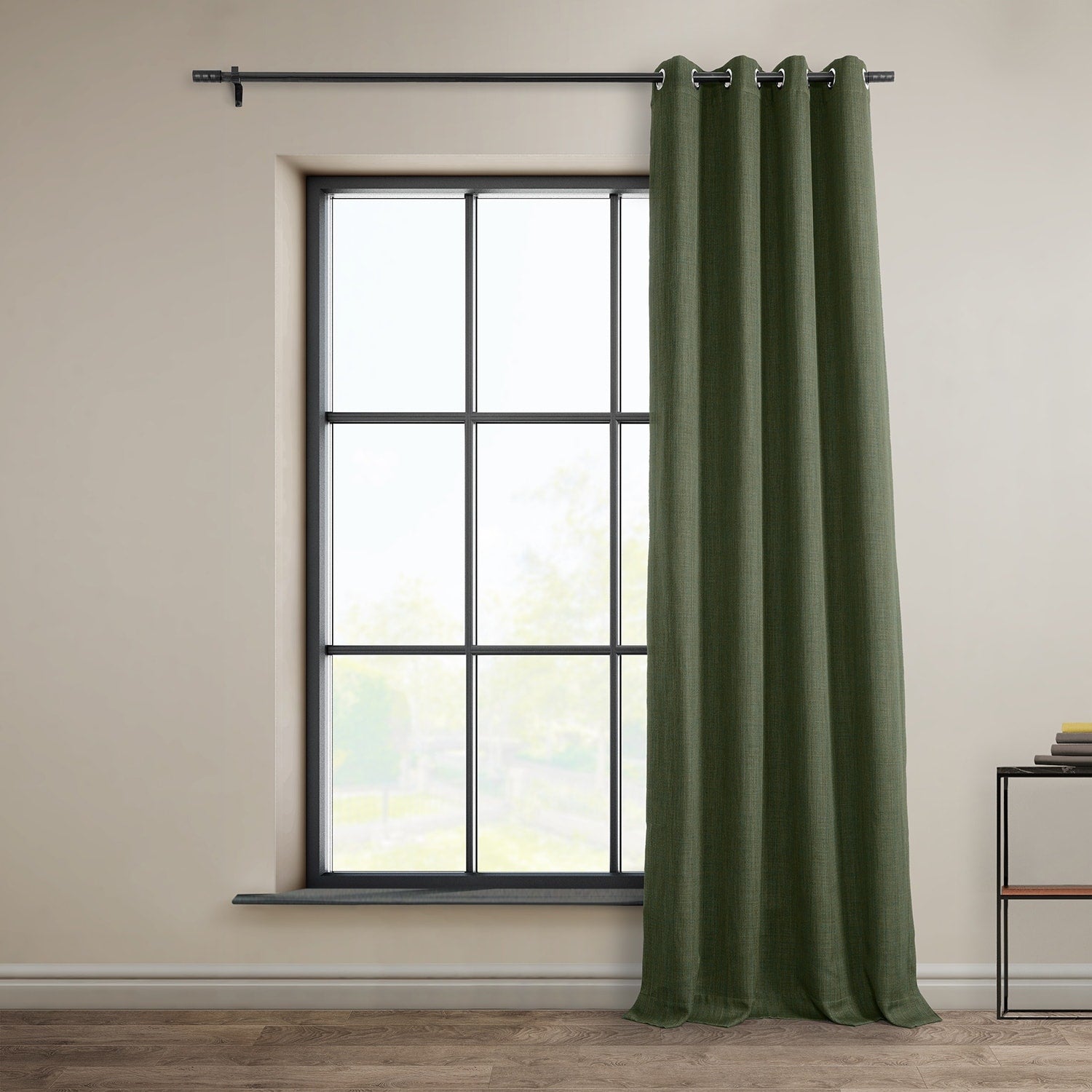 Exclusive Fabrics Faux Linen Grommet Room Darkening Curtain (1 Panel)