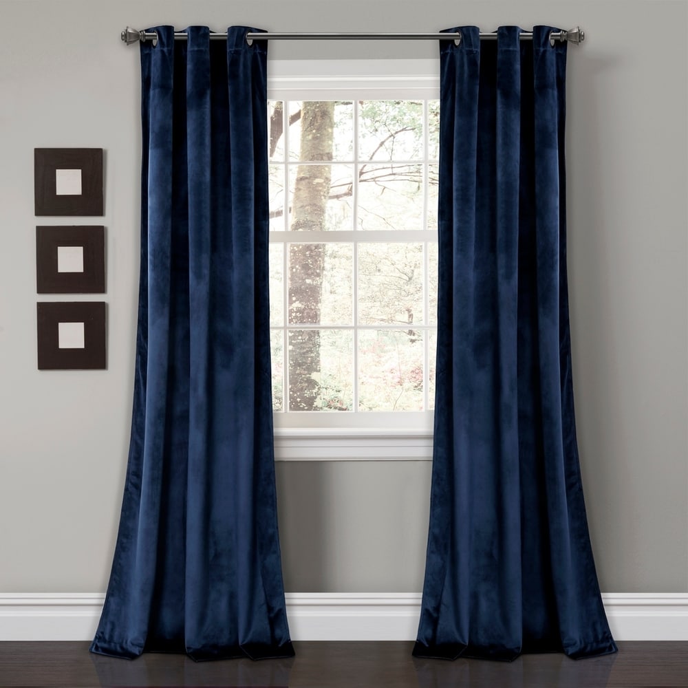 Porch & Den Lapeyrous Velvet Solid Room Darkening Window Curtain Panel Set