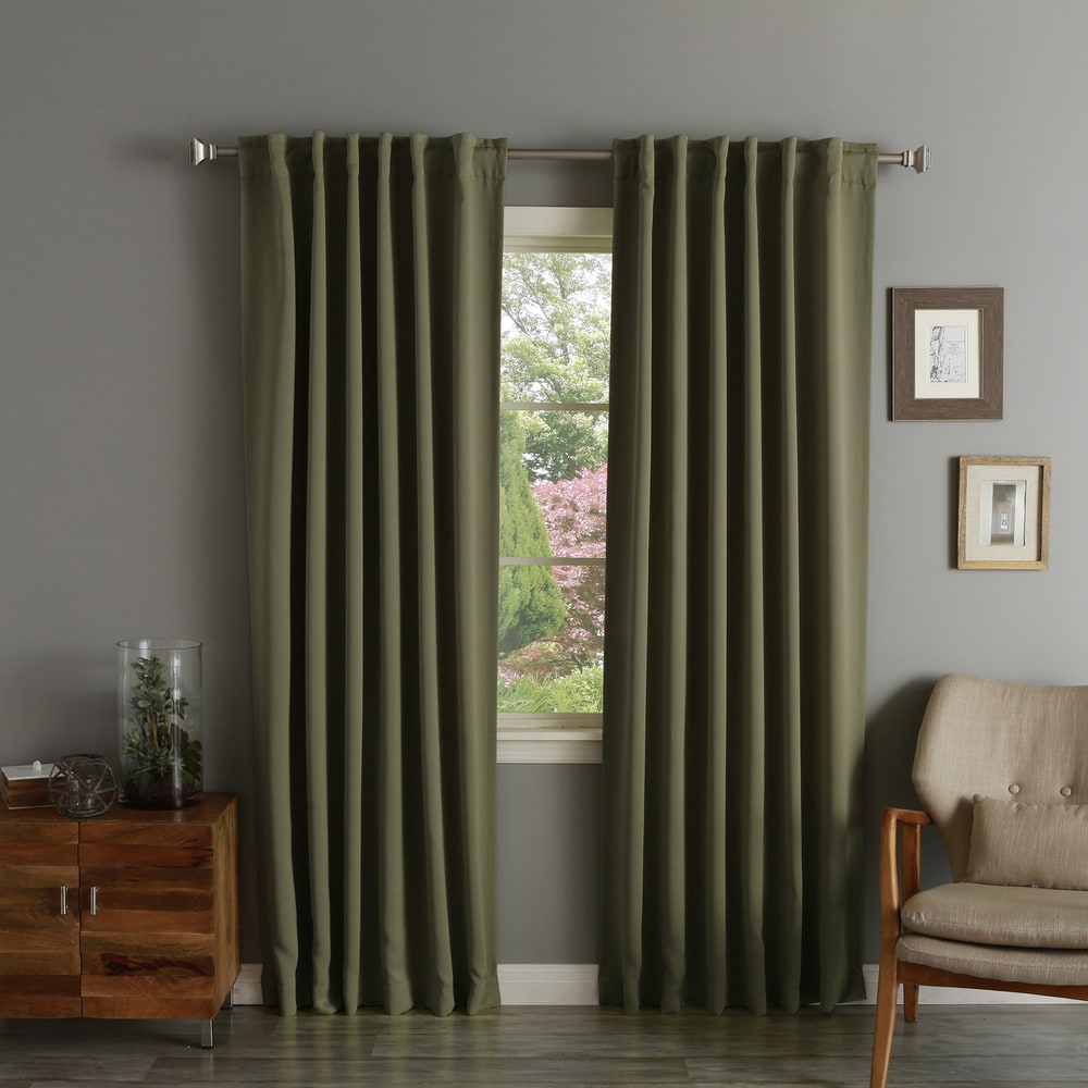 Aurora Home Insulated Thermal Blackout Long Length Curtain Panel Pair