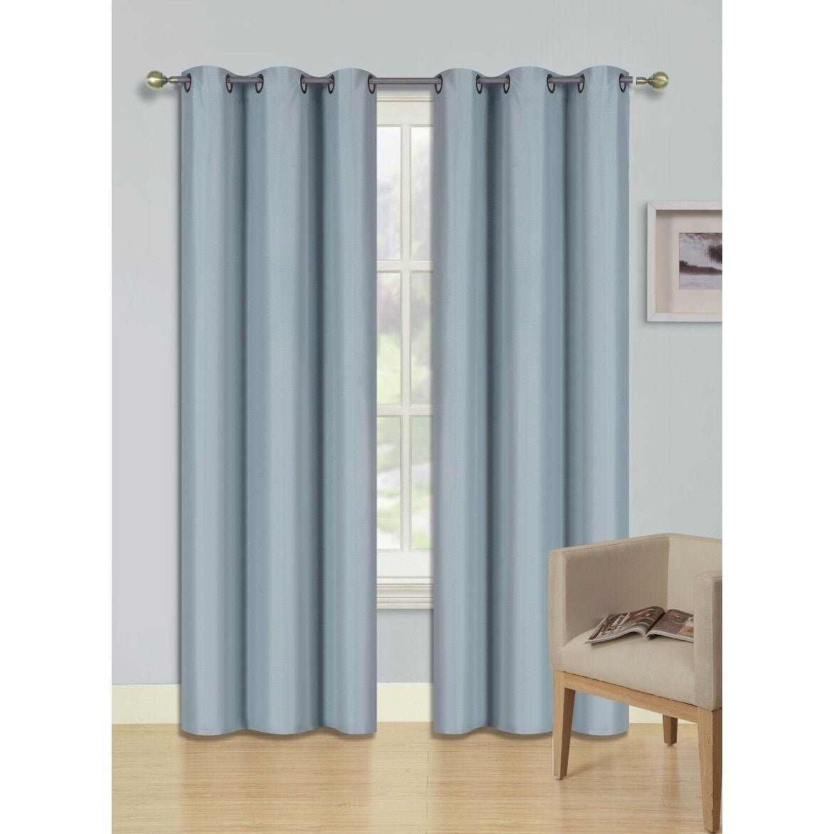 2 Pcs 108 Inch Heavy Insulated Blackout Curtain Panels