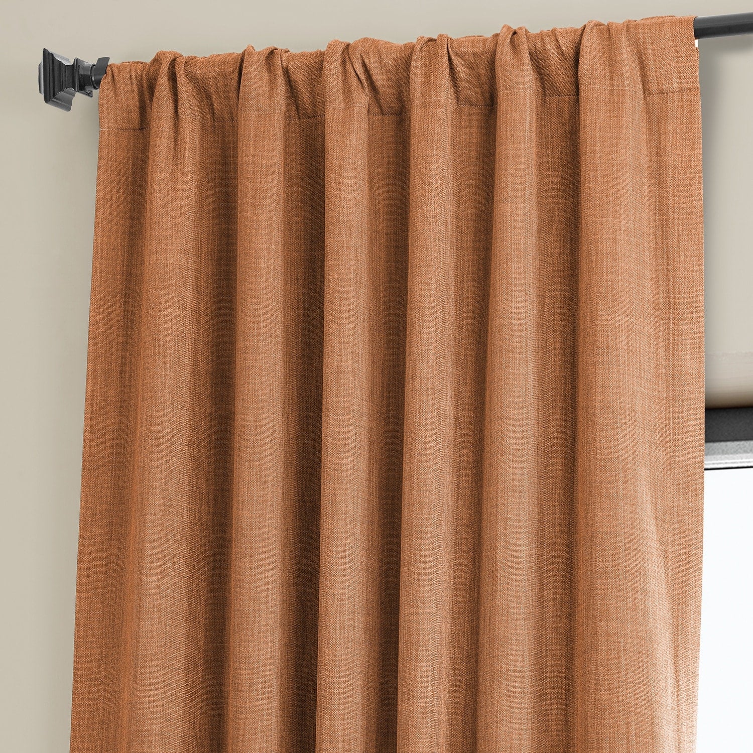 Exclusive Fabrics Faux Linen Room Darkening Curtain (1 Panel)