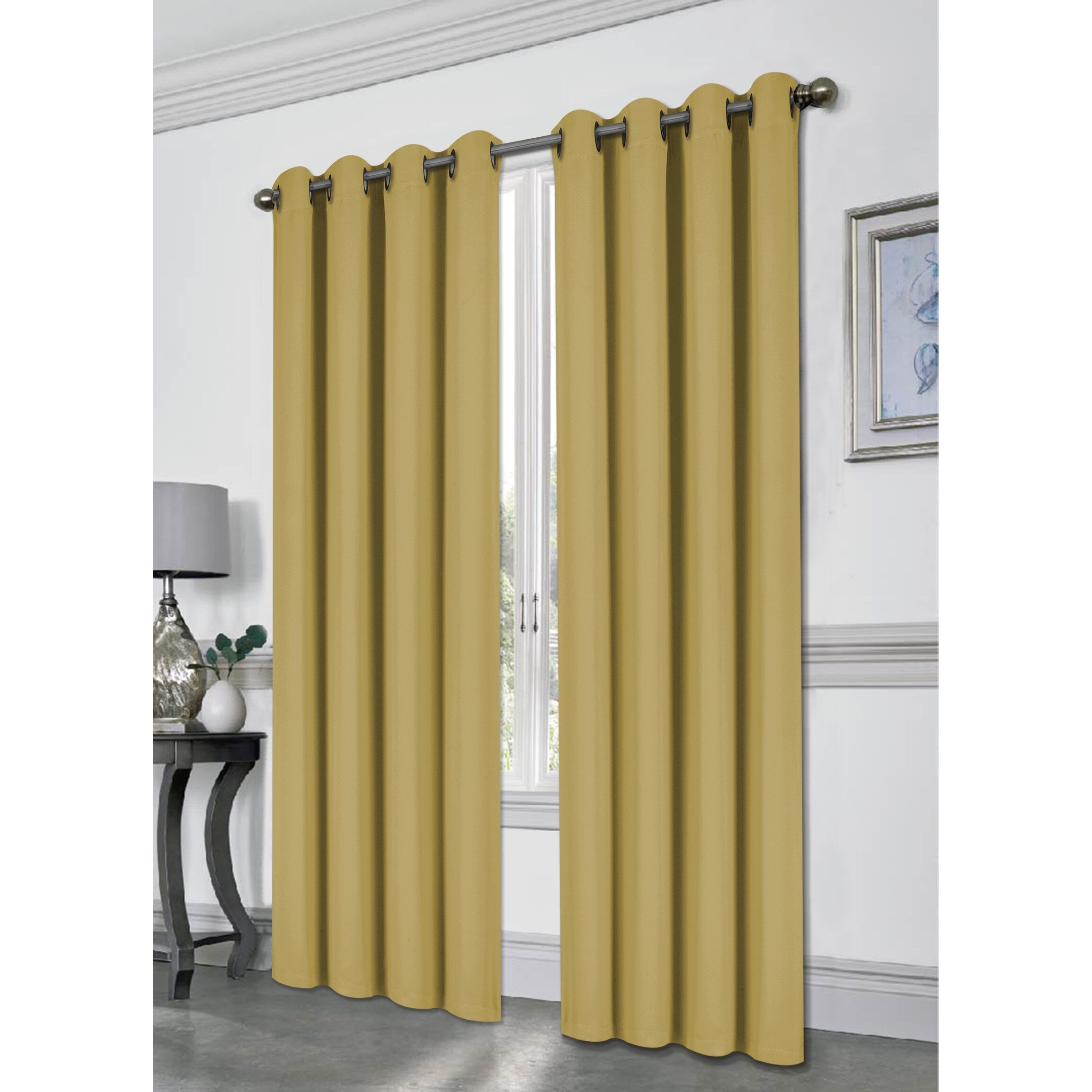 Blackout Window Curtain Panel, Grommet Drapes, 54x84 Tessa Single Panel