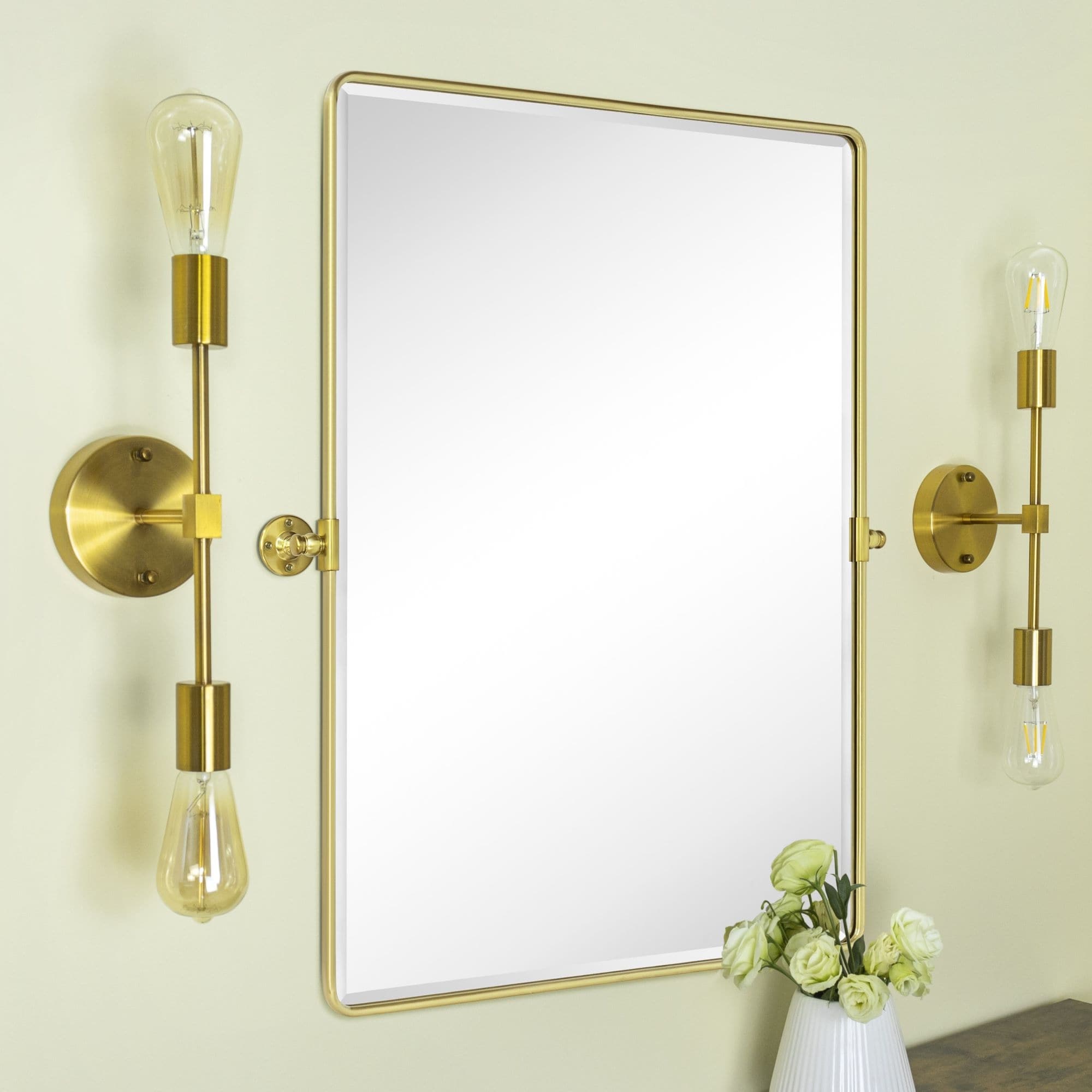 TEHOME Woodvale Rectangle Vertical Metal Wall Mirrors