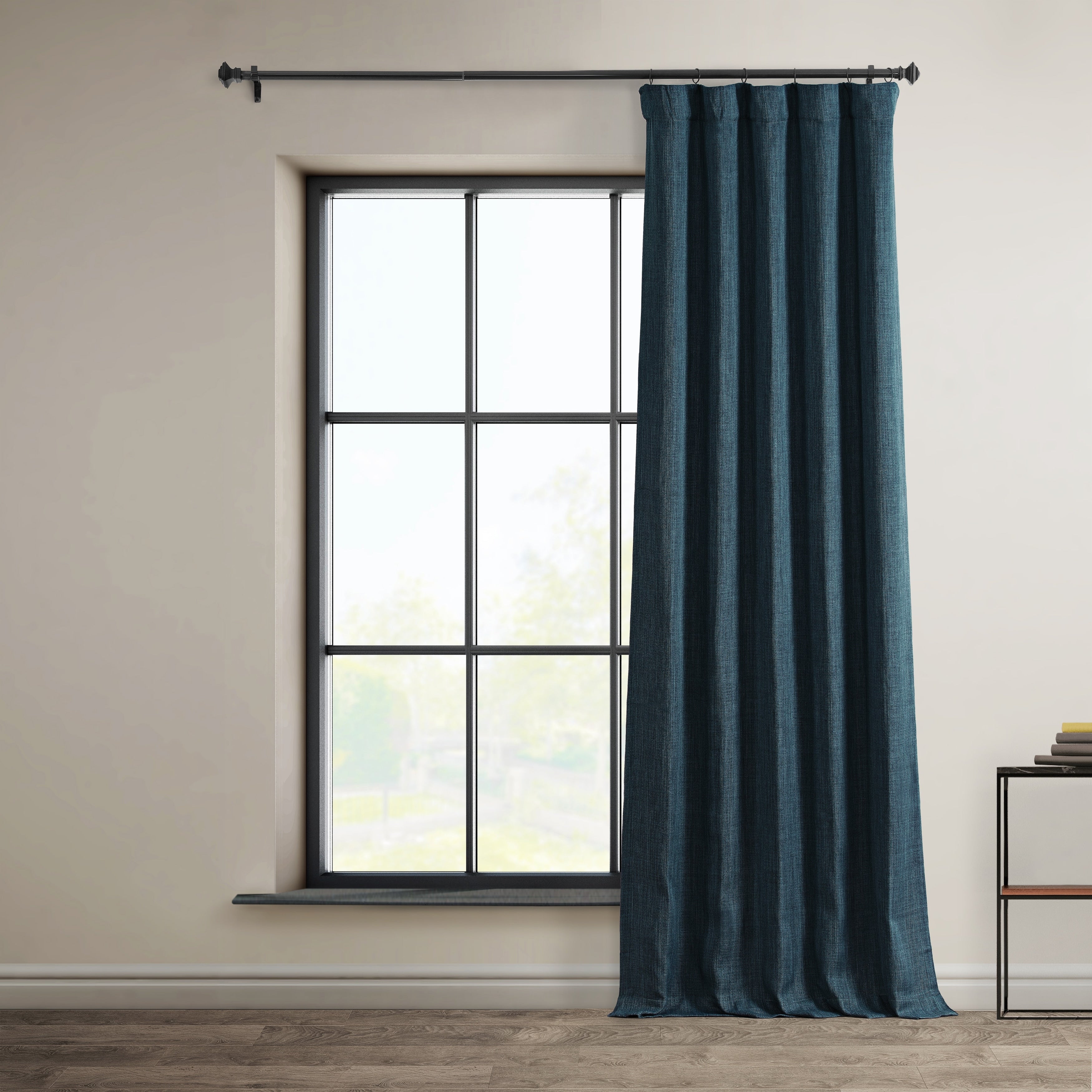 Exclusive Fabrics Faux Linen Room Darkening Curtain (1 Panel)