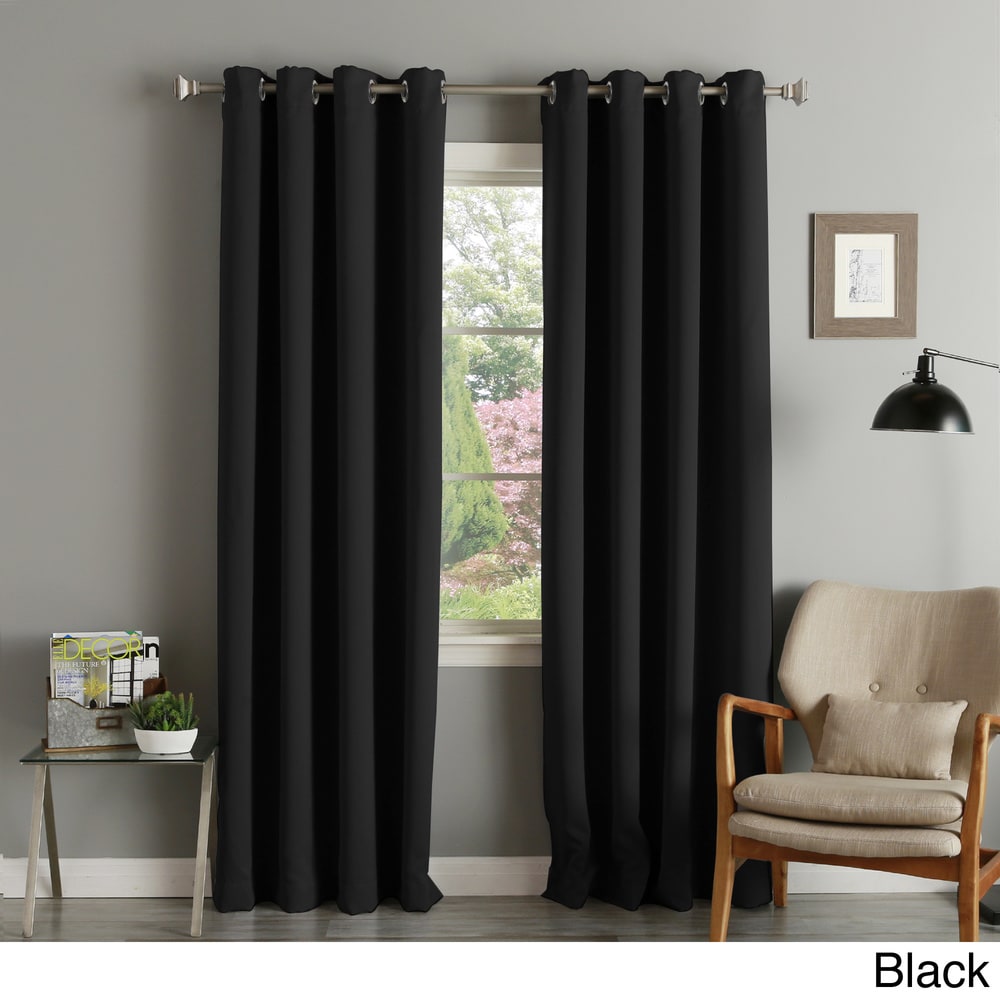 Aurora Home Silver Grommet Top 84-inch Blackout Curtain Pair - 52 x 84 - 52 x 84