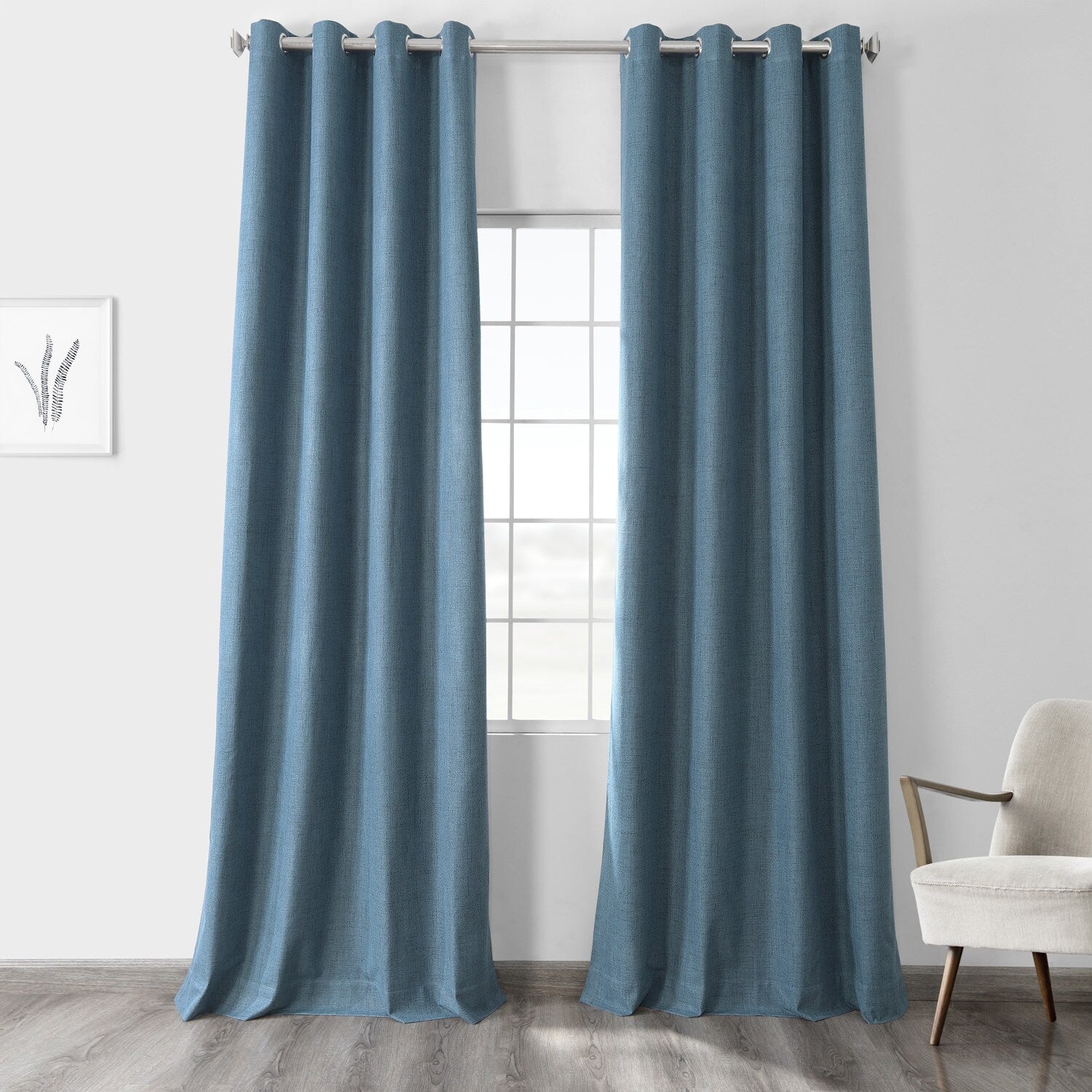 Exclusive Fabrics Vintage Thermal Cross Linen Weave Max Blackout Grommet Curtain (1 Panel)