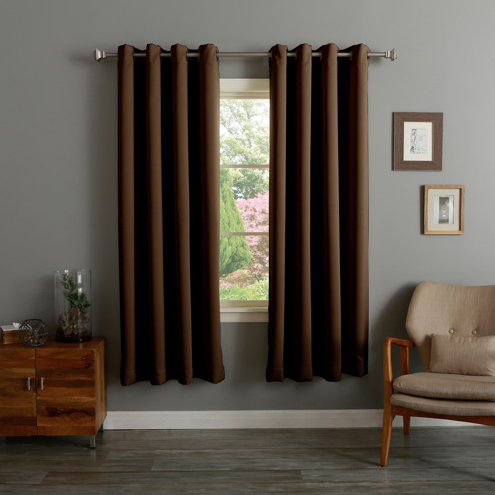 Aurora Home Thermal Insulated 72-inch Blackout Curtain Pair - 52 x 72