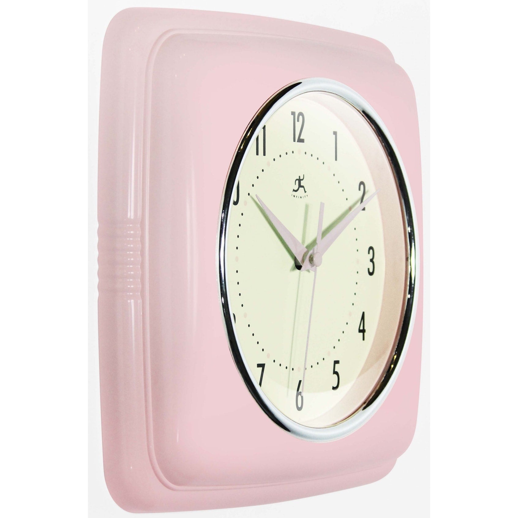 Infinity Instruments Retro 9.25-inch Square Wall Clock - 9.25 x 1.875 x 9.5