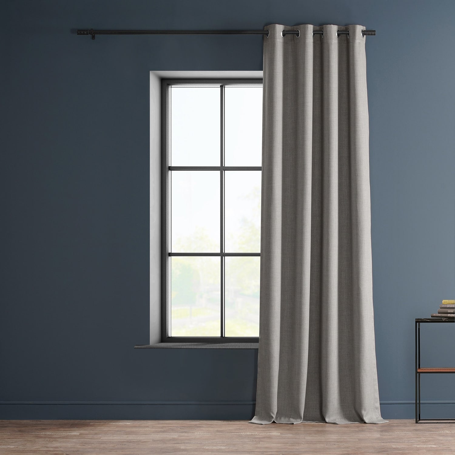 Exclusive Fabrics Faux Linen Grommet Room Darkening Curtain (1 Panel)