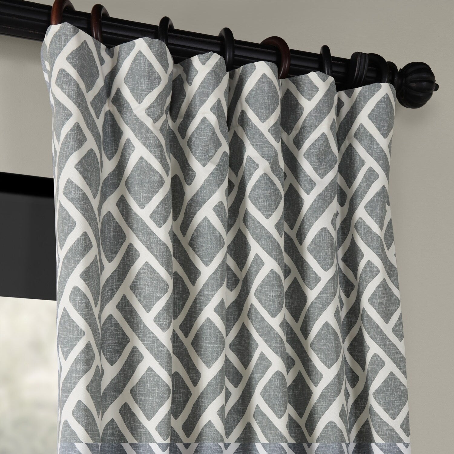 Exclusive Fabrics Martinique Geo Contemporary Cotton Room Darkening Curtain (1 Panel)