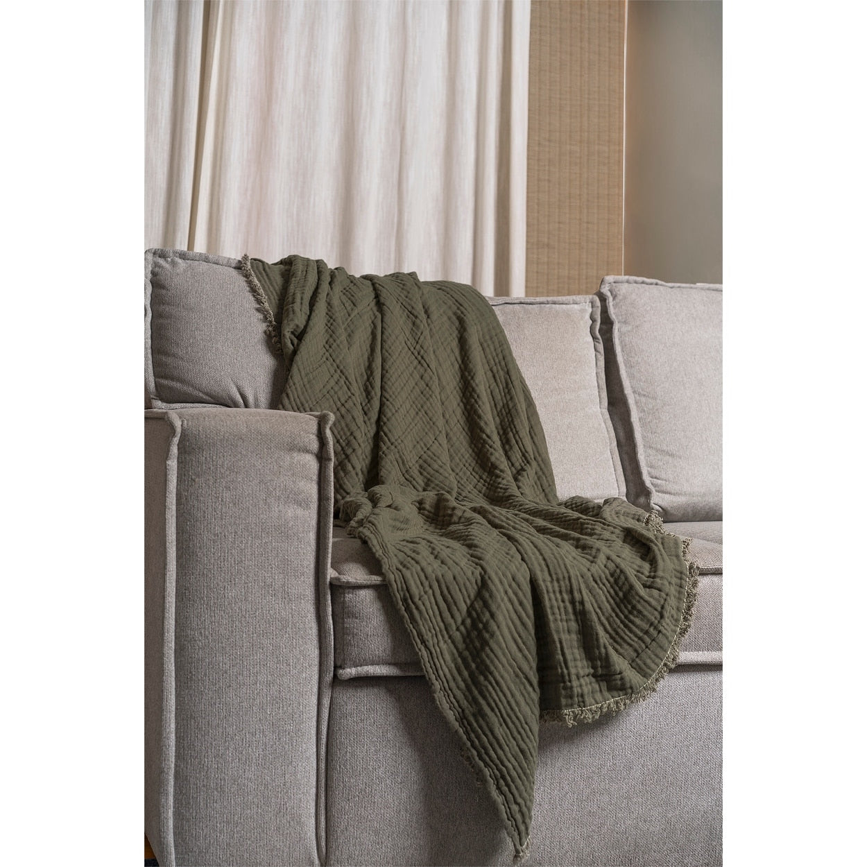 Truly Soft Two-Toned Organic Throw Blanket