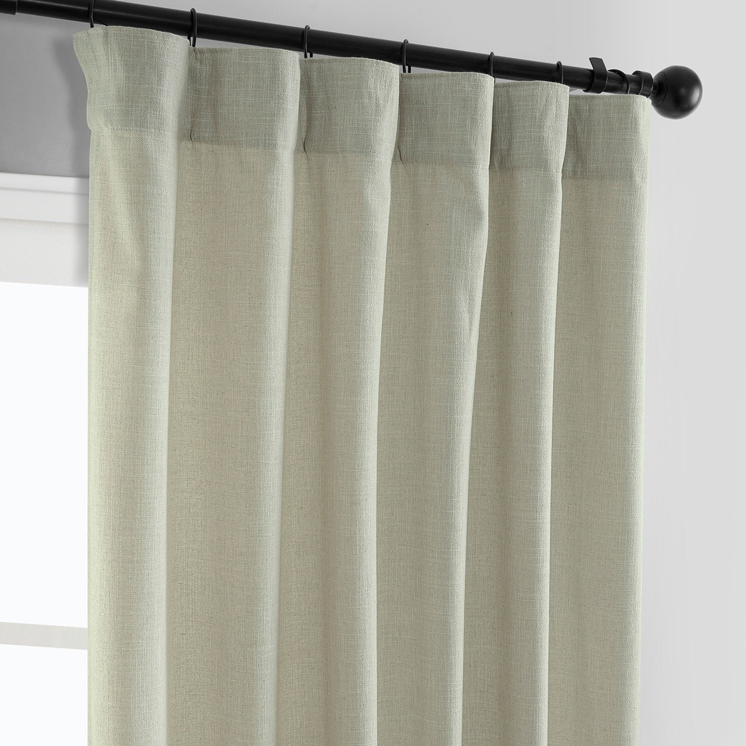 Exclusive Fabrics Simply Faux Linen Curtains - 2 Panels - Light Filtering Window Curtains