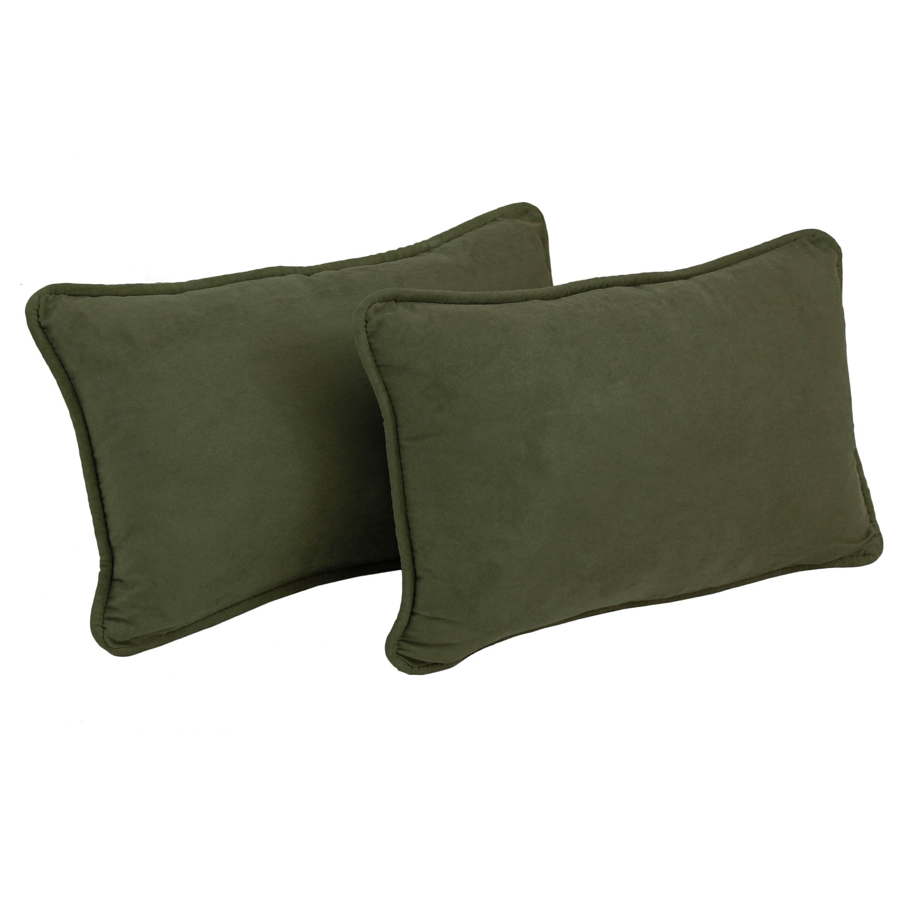 20-inch by 12-inch Microsuede Lumbar Throw Pillows (Set of 2)