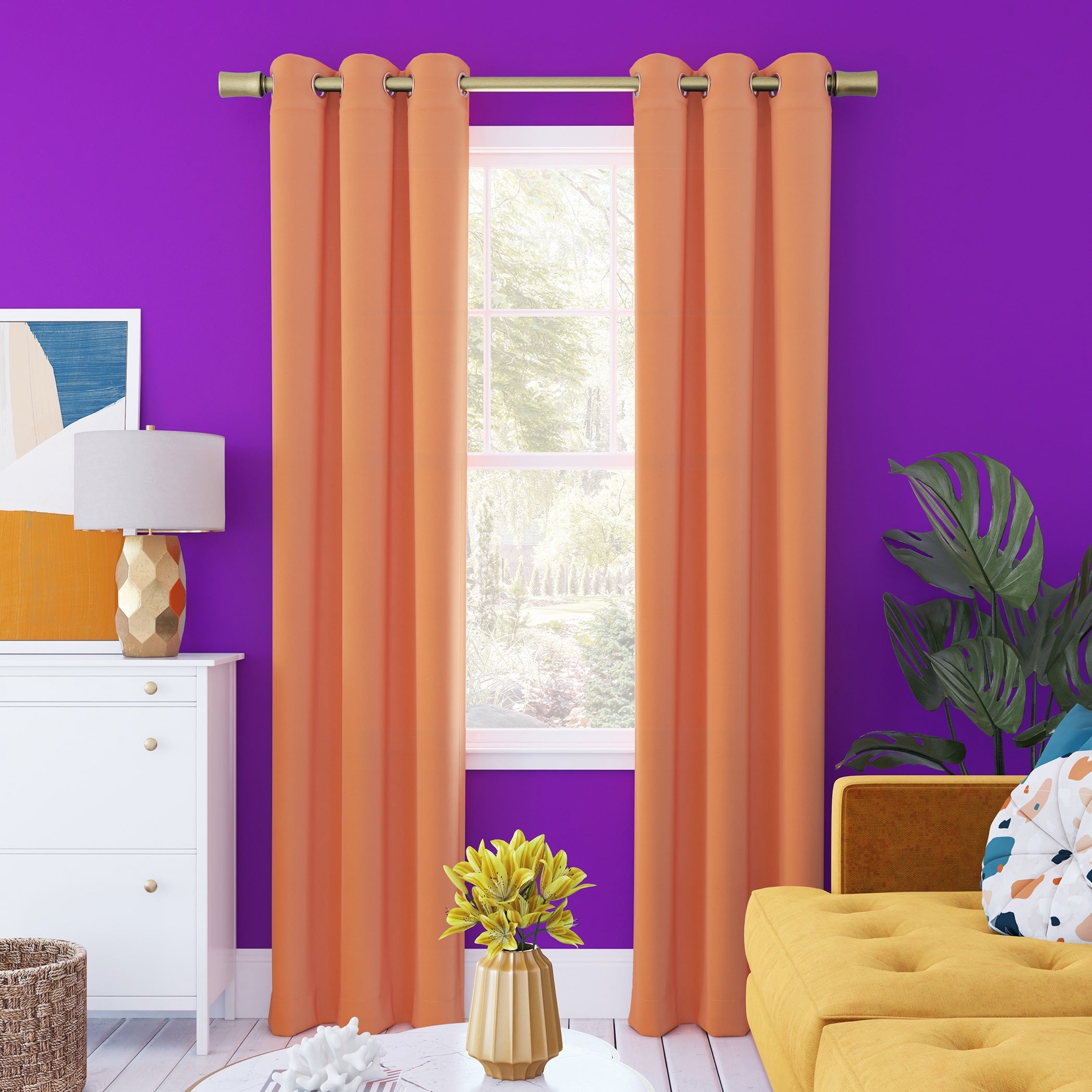 Sun Zero Harper Bright Vibes Total Blackout Grommet Curtain Panel, Single Panel