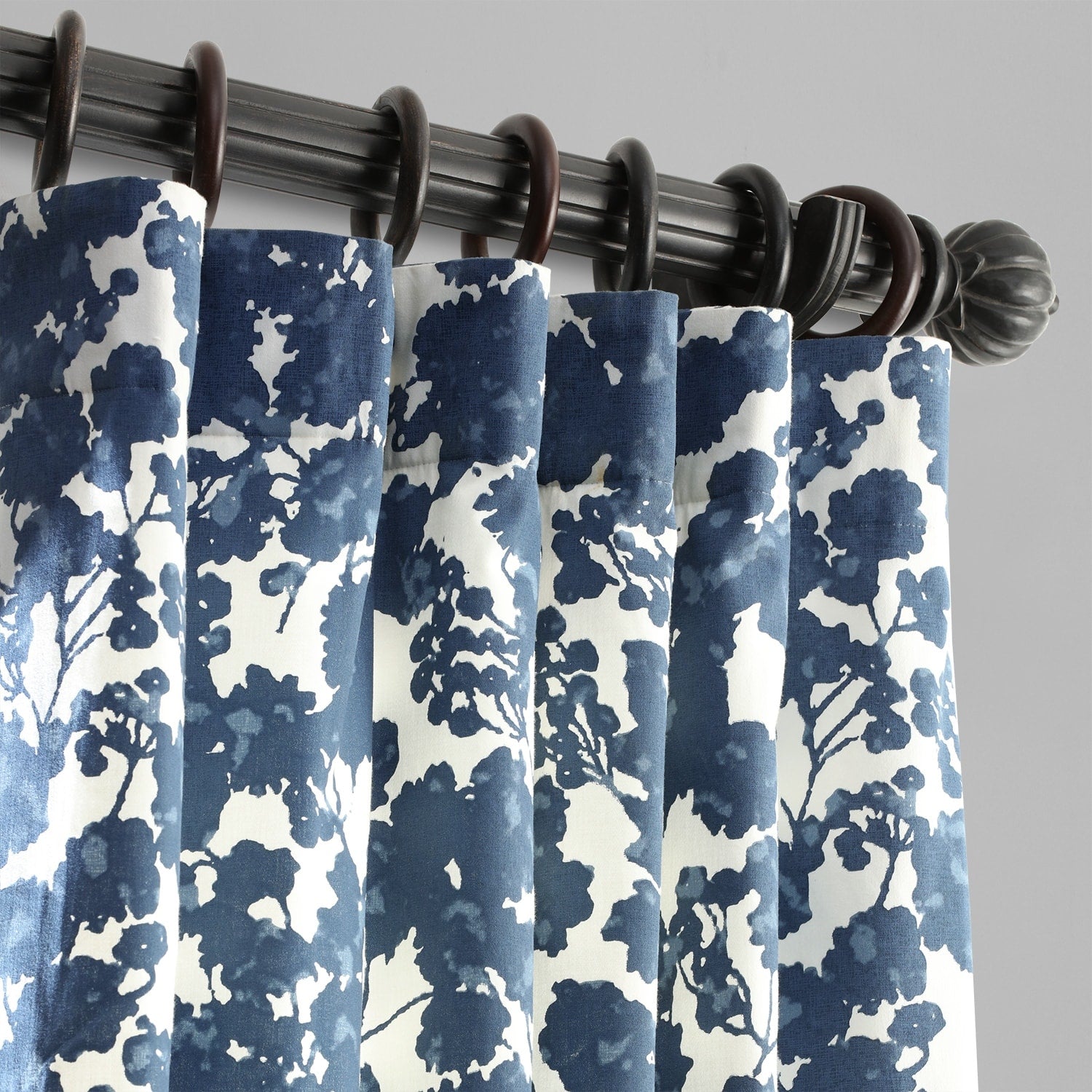 Exclusive Fabrics Fleur Floral Printed Cotton Room Darkening Curtain (1 Panel)