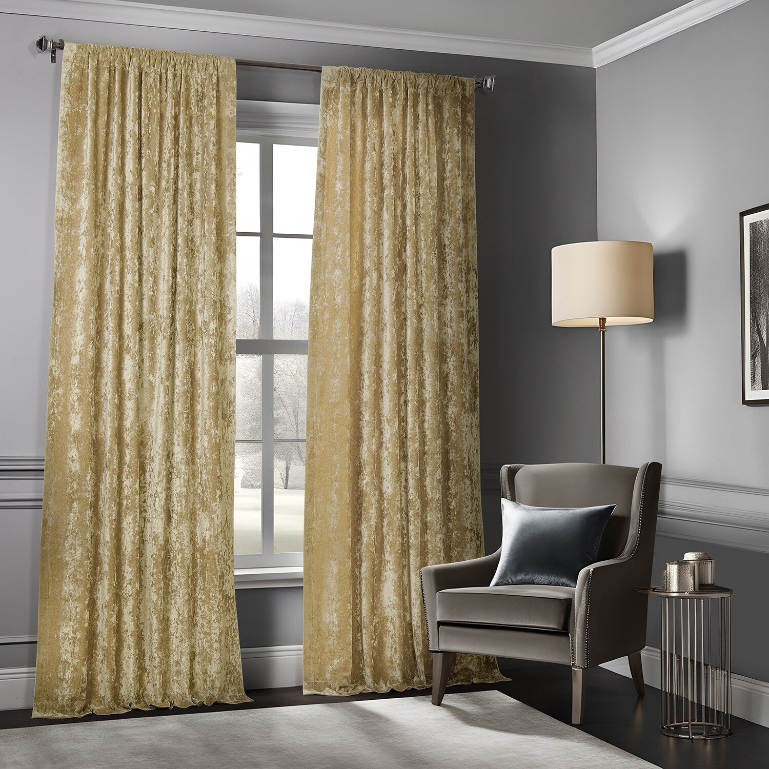 Exclusive Fabrics Lush Crush Velvet Curtains - Room Darkening Curtain for Bedroom & Living Room (1 Panel)