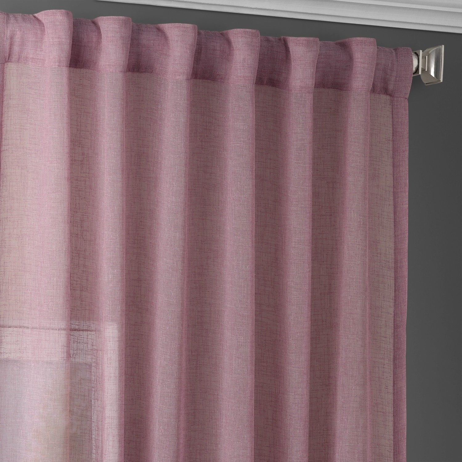 Exclusive Fabrics Solid Faux Linen Sheer Curtain (1 Panel)