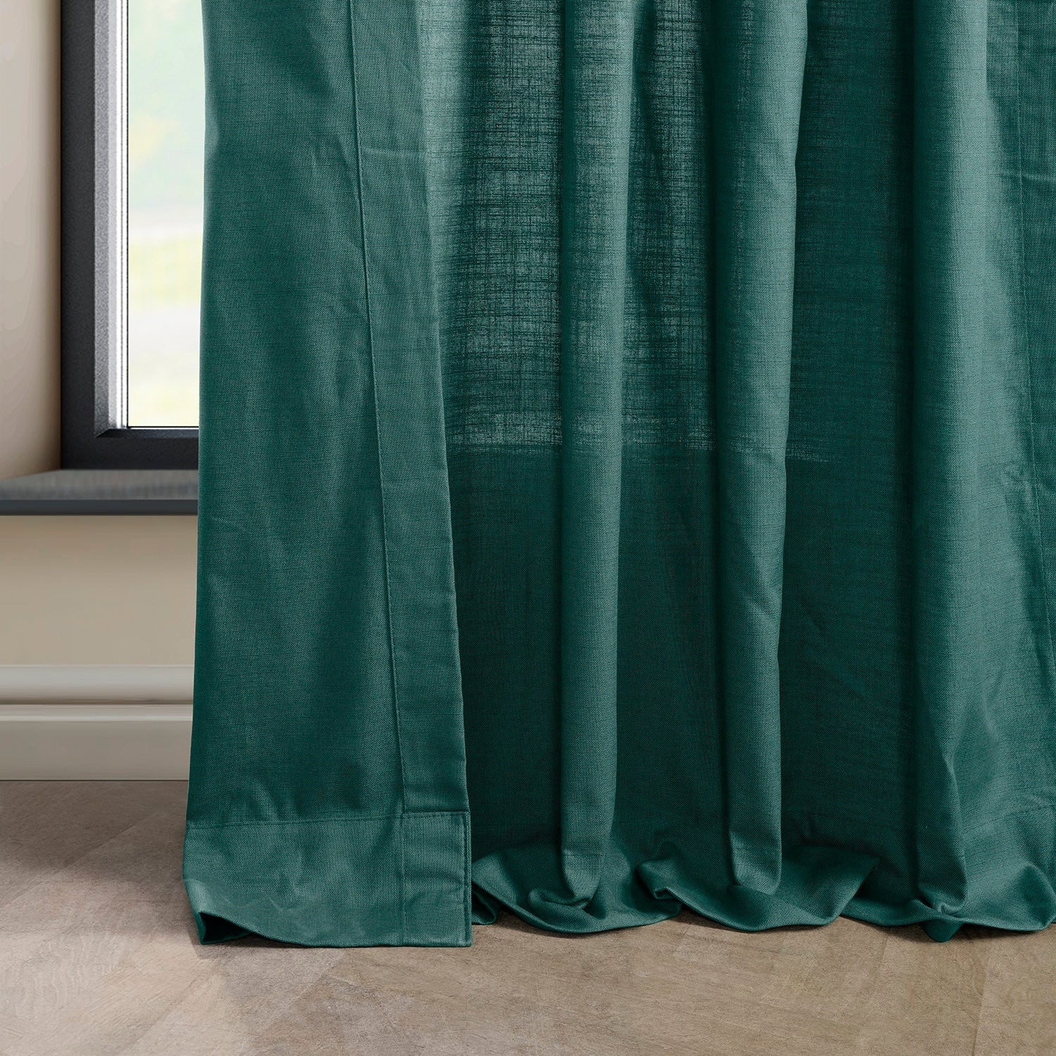 Exclusive Fabrics Dune Textured Solid Cotton Curtain Pair (2 Panels)