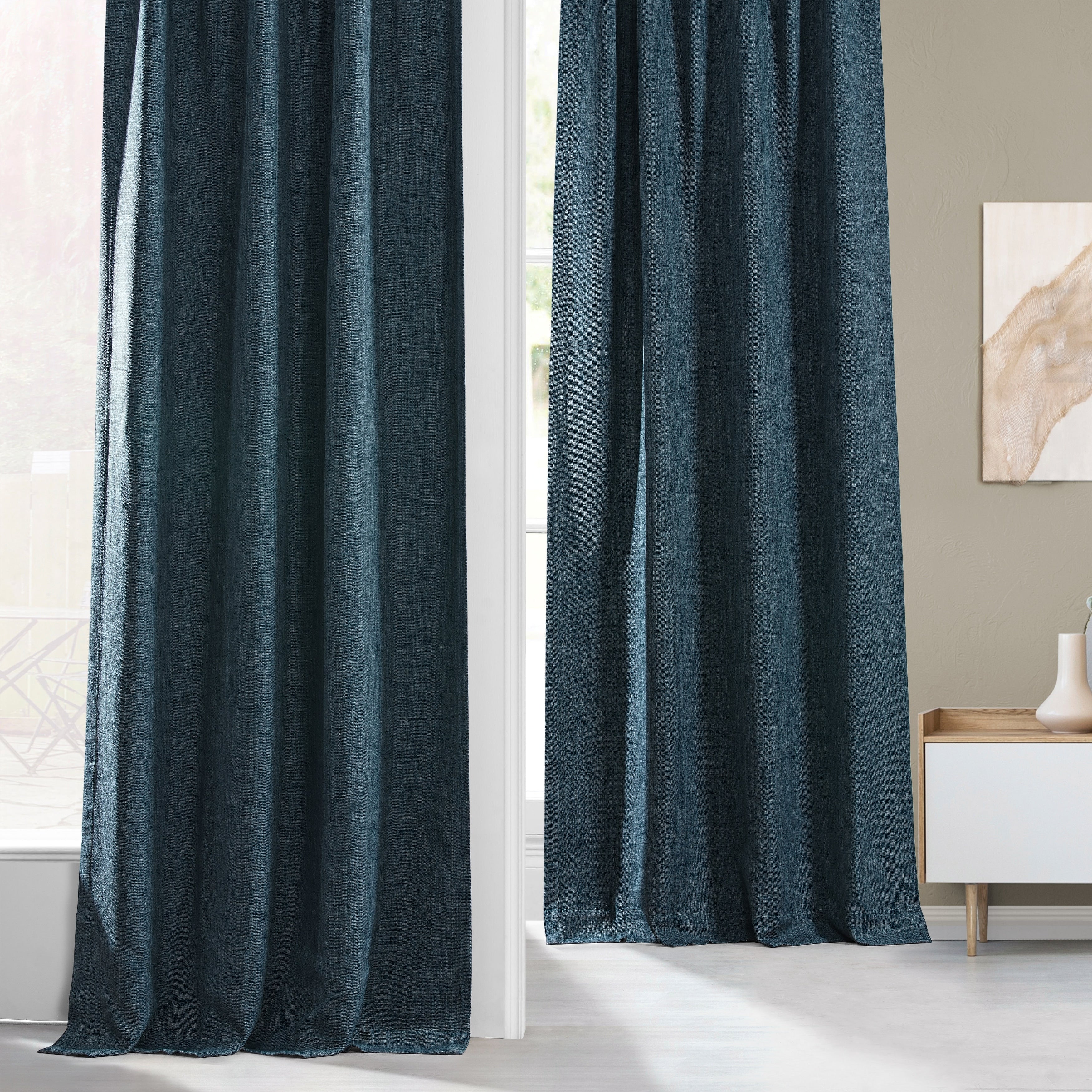 Exclusive Fabrics Faux Linen Room Darkening Curtain (1 Panel)