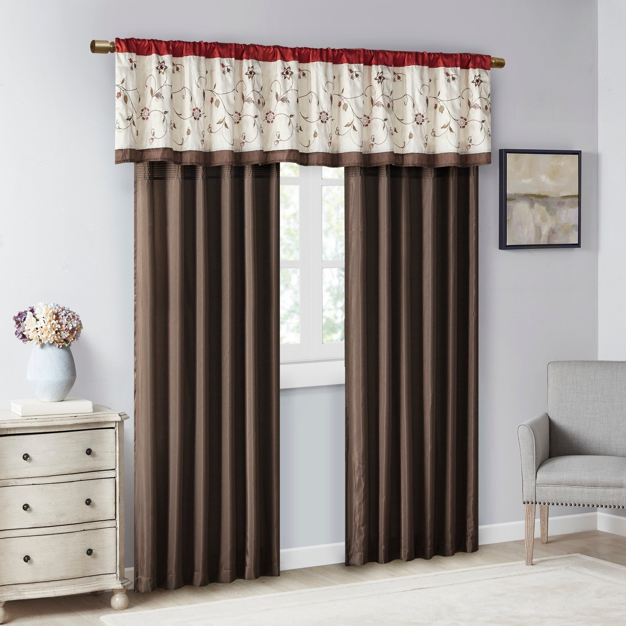 Madison Park Belle Embroidered Window Curtain Panel