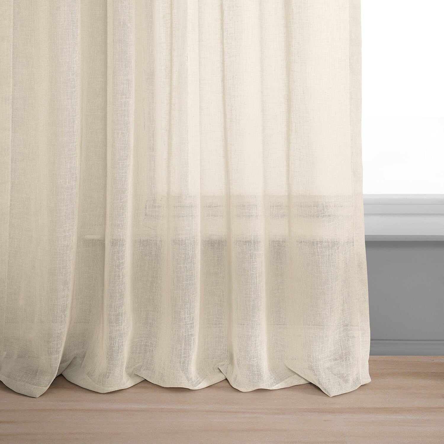 Exclusive Fabrics Solid Faux Linen Sheer Curtain (1 Panel)