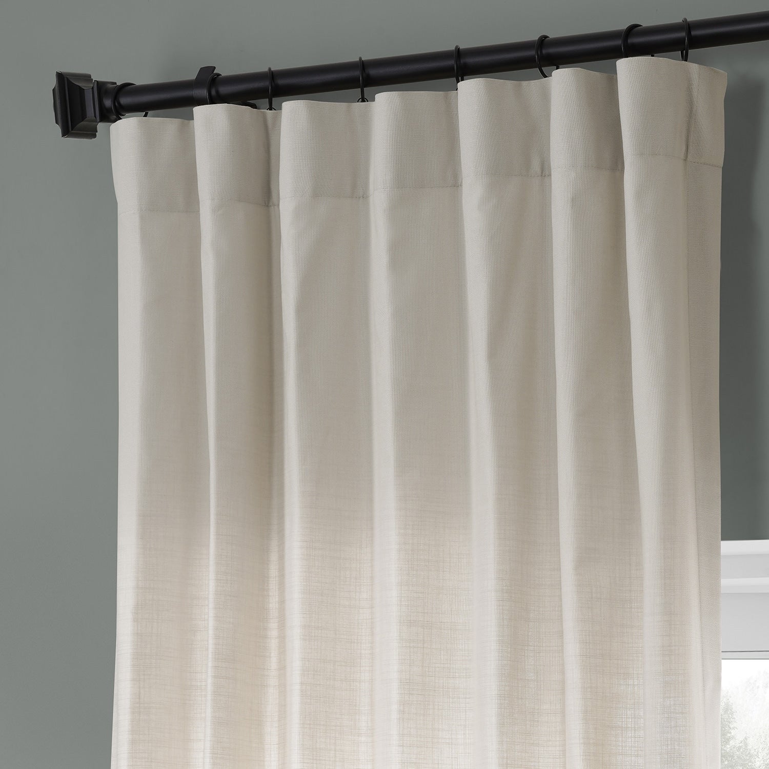 Exclusive Fabrics Dune Textured Solid Cotton Curtain Pair (2 Panels)