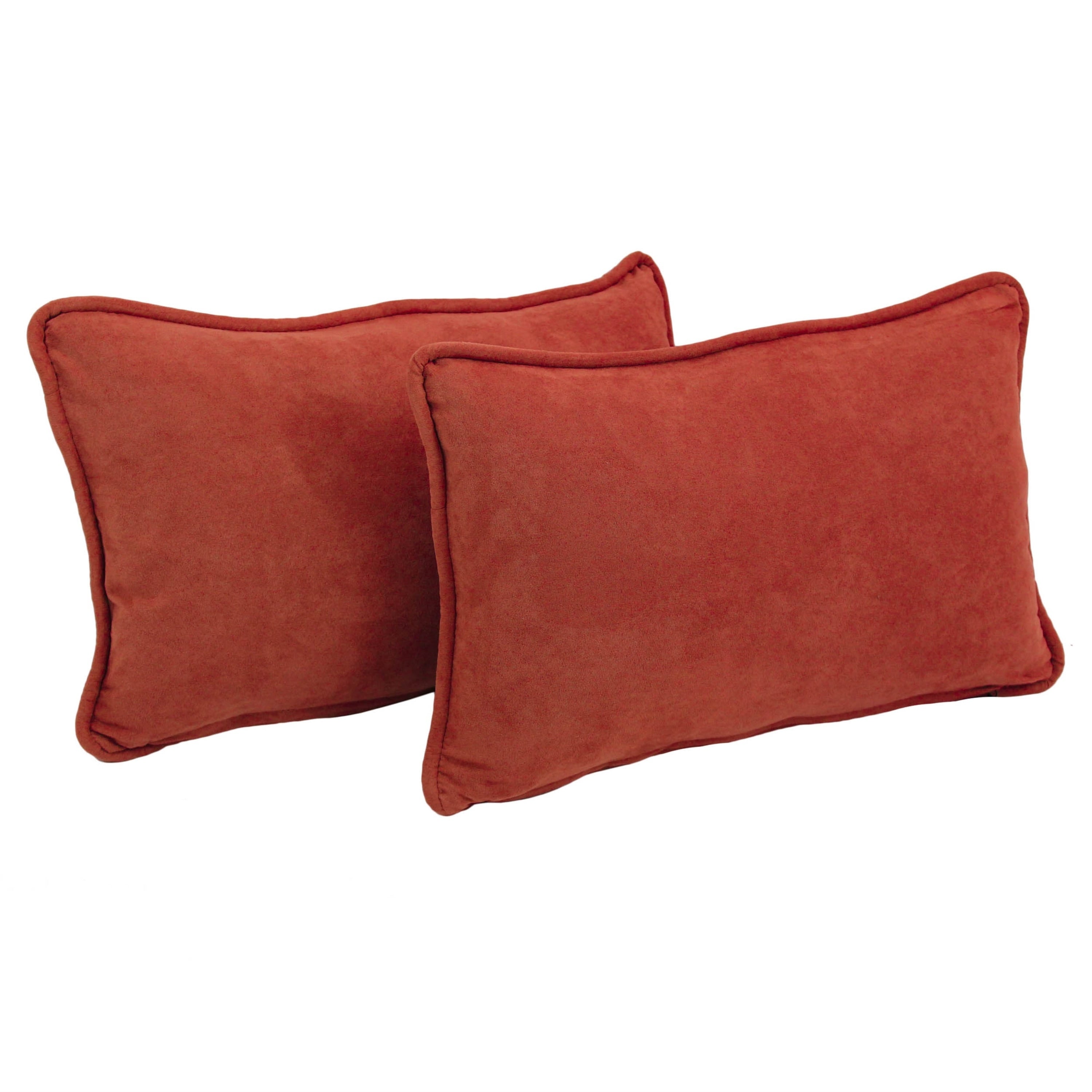 20-inch by 12-inch Microsuede Lumbar Throw Pillows (Set of 2)