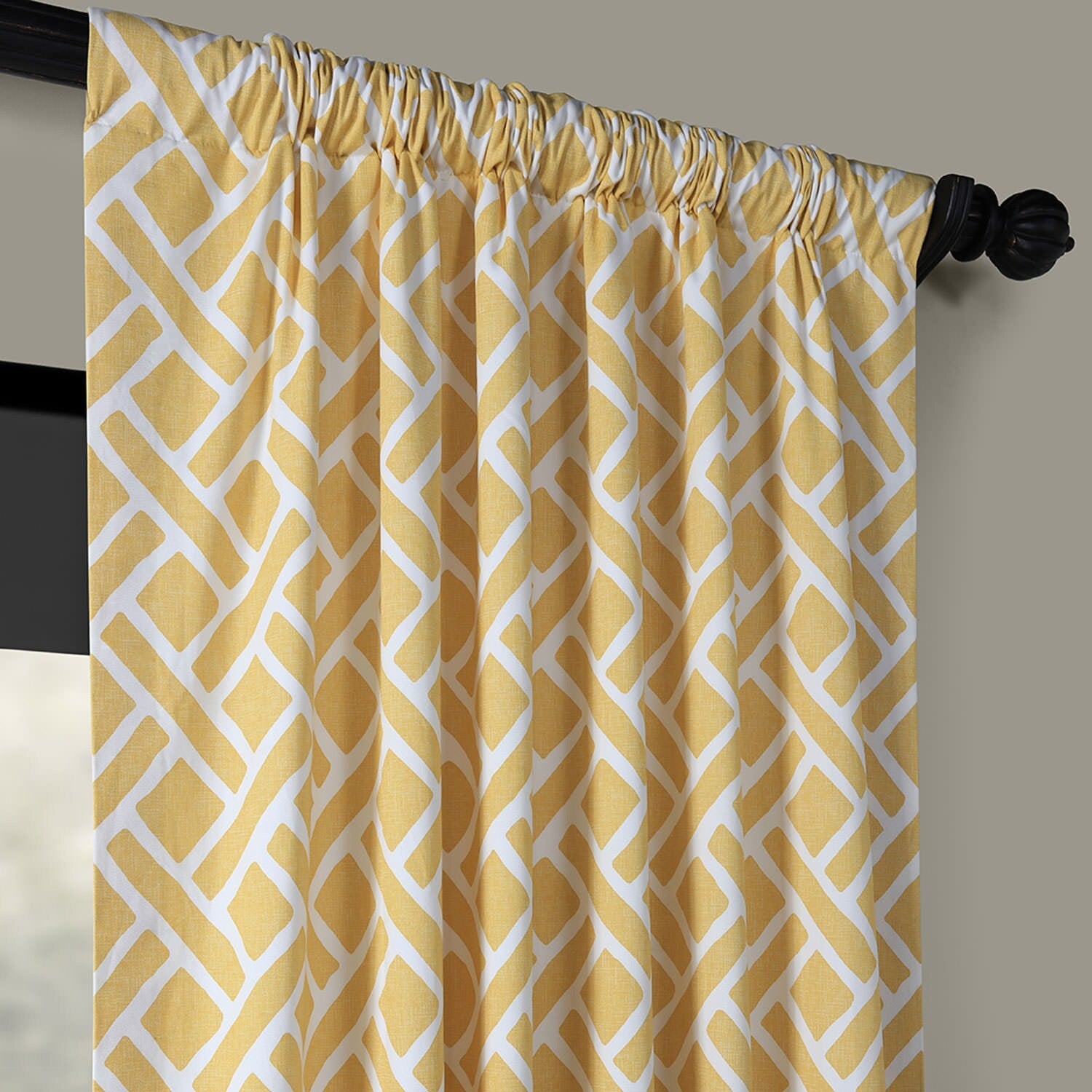 Exclusive Fabrics Martinique Geo Contemporary Cotton Room Darkening Curtain (1 Panel)