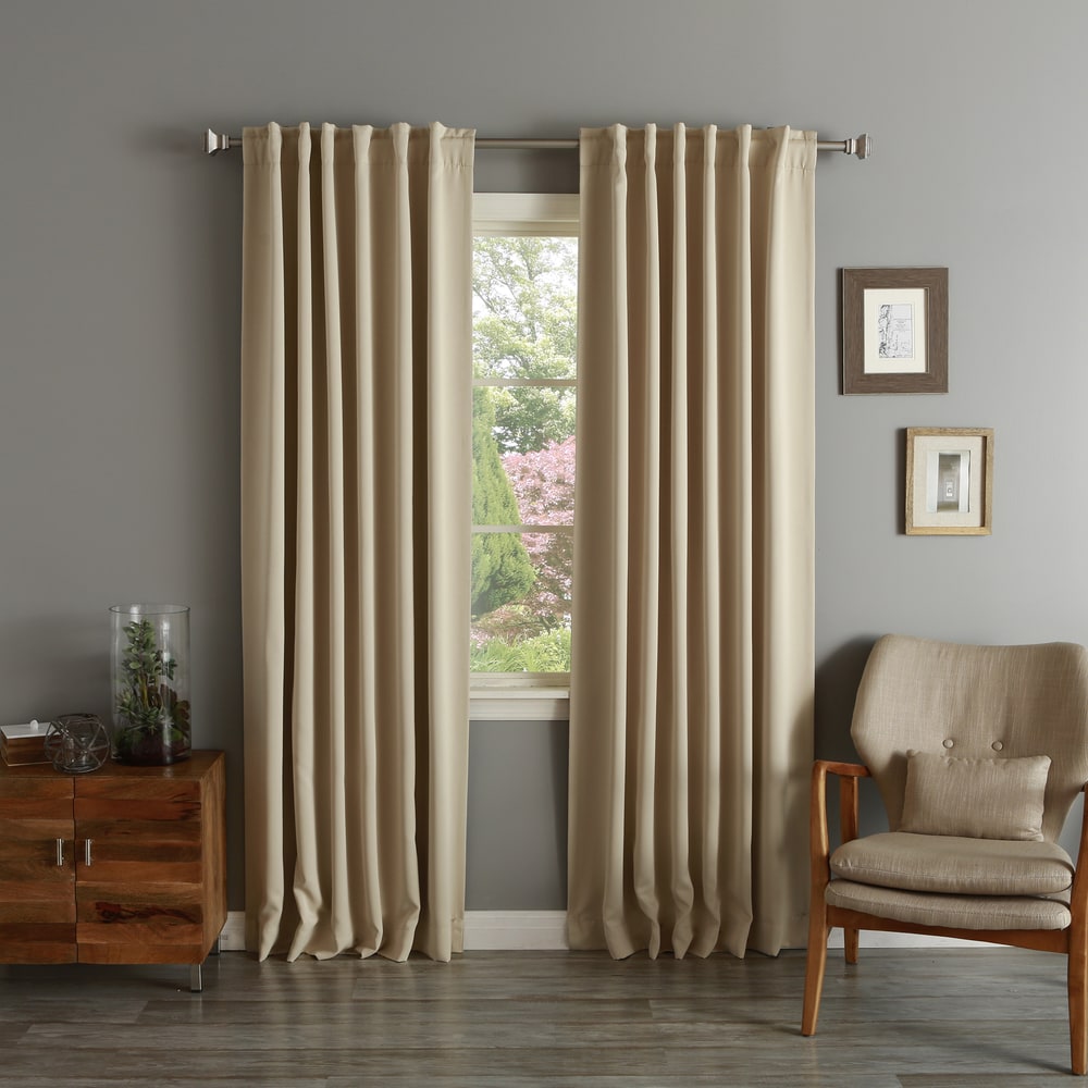 Aurora Home Insulated Thermal Blackout Long Length Curtain Panel Pair