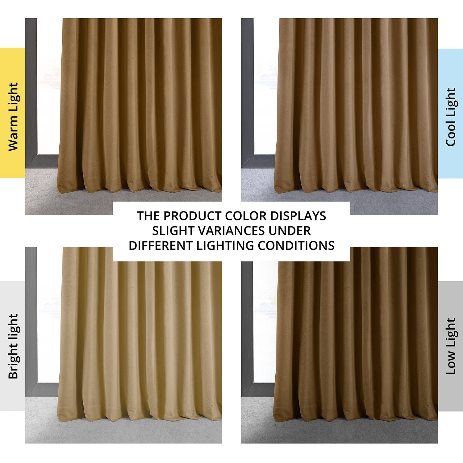 Exclusive Fabrics Signature Extra Wide Amber Gold Velvet Blackout Curtain (1 Panel) - Luxurious Blackout Drapery