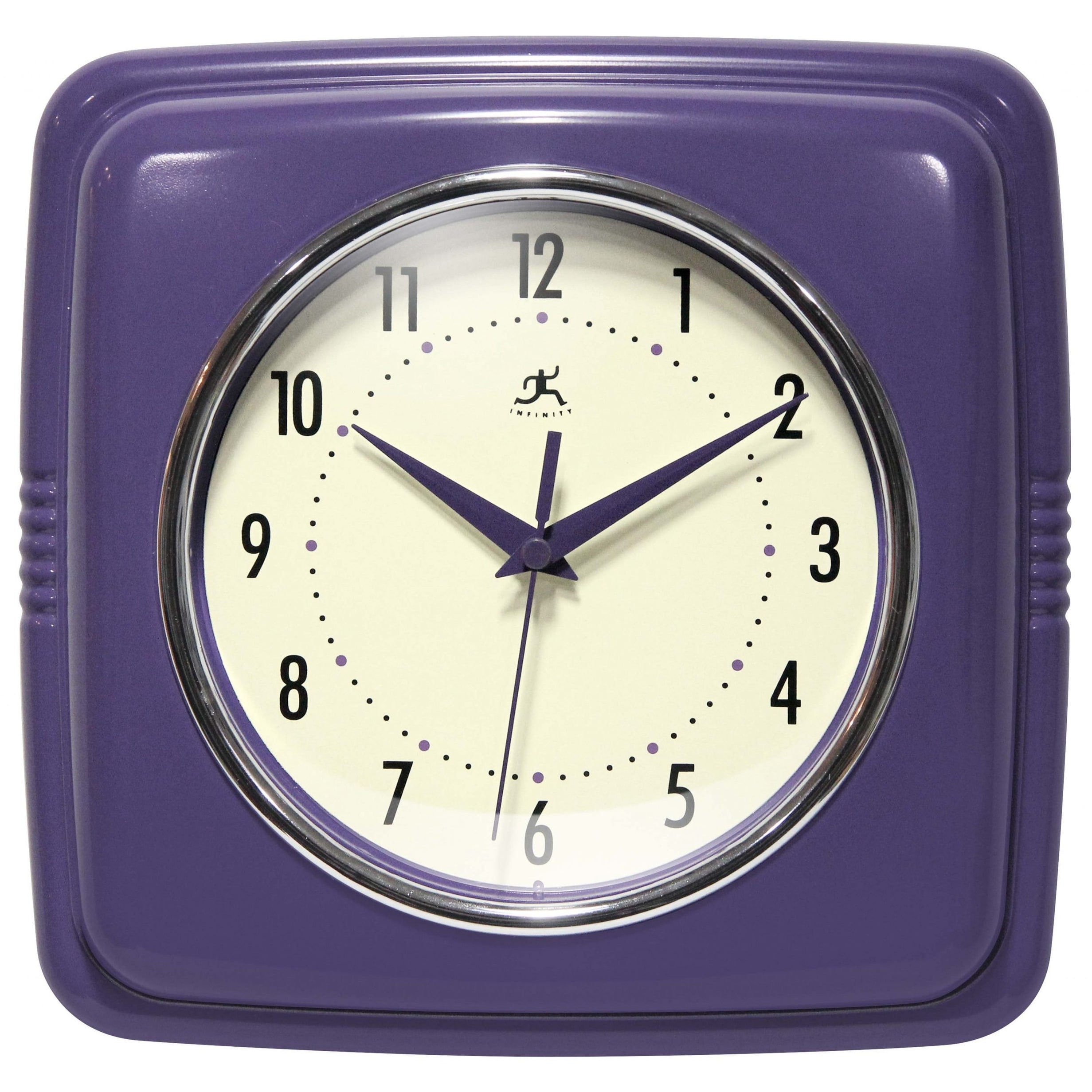 Infinity Instruments Retro 9.25-inch Square Wall Clock - 9.25 x 1.875 x 9.5