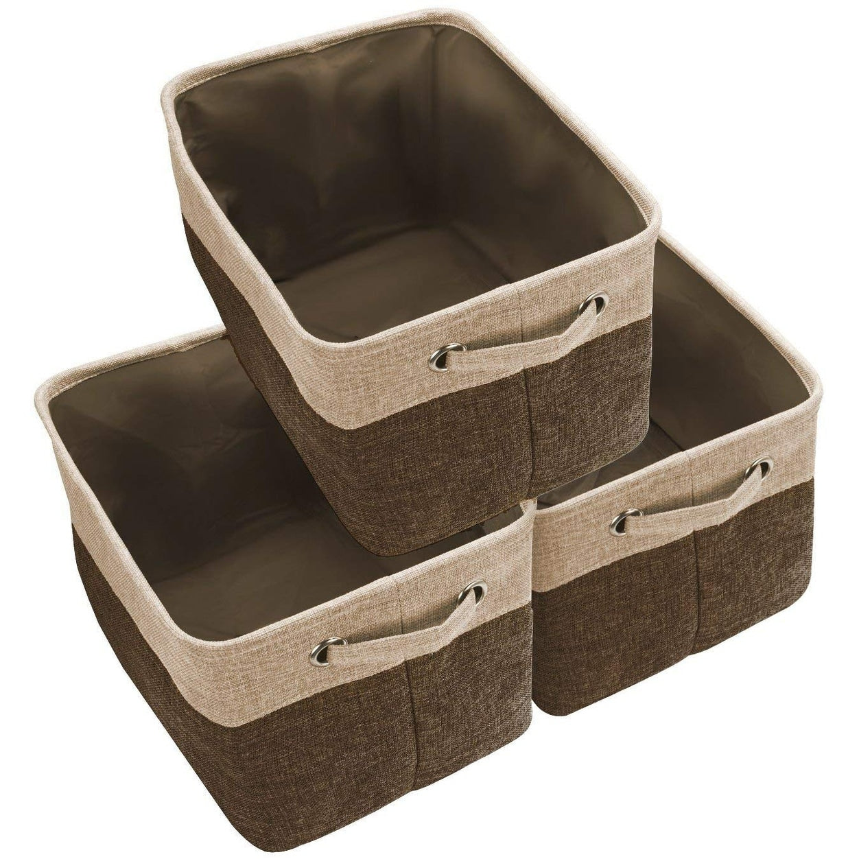 Twill Storage Basket Set - 3 Pack, Black