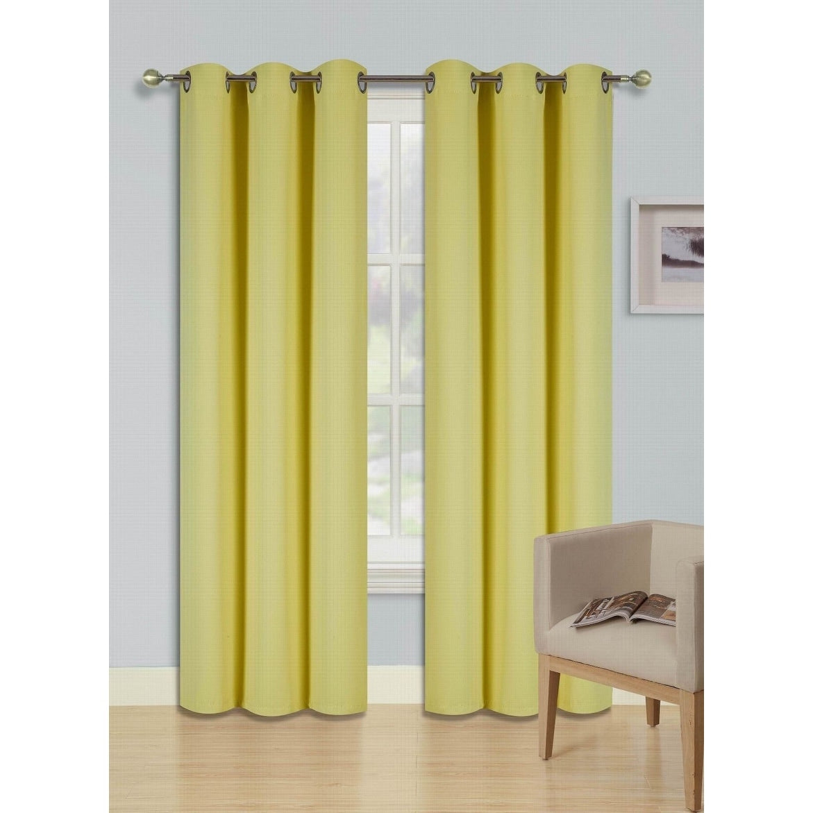 2 Pcs 63 Inch Heavy Insulated Blackout Curtain Panels