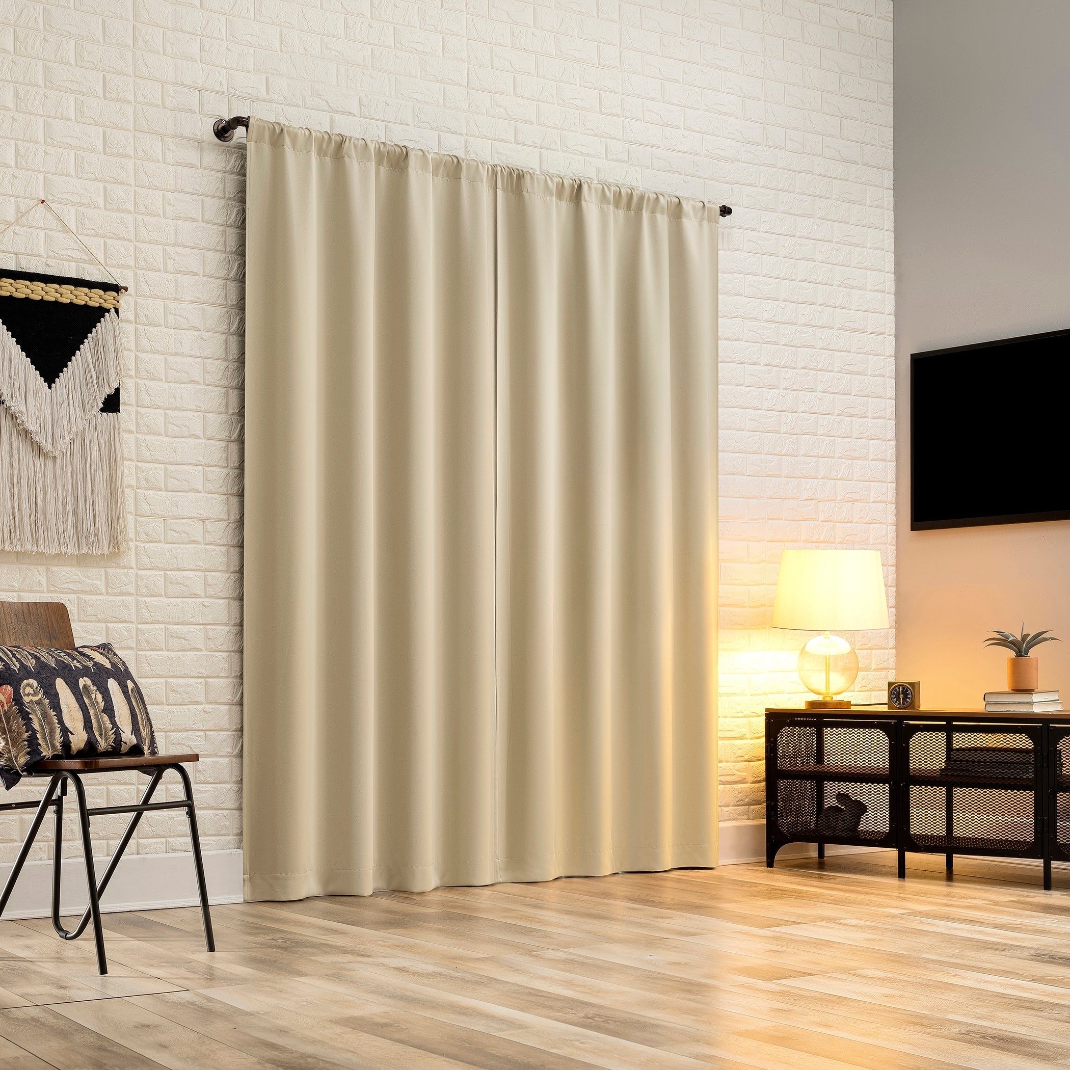 Sun Zero Bergen Theater Grade Extreme Total Blackout Rod Pocket 1-Piece Curtain Panel, Single Panel