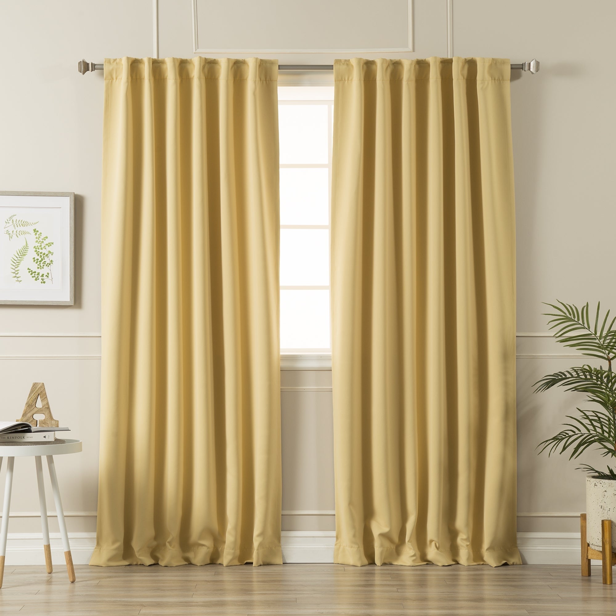 Aurora Home Solid Insulated Thermal Blackout Curtain Panel Pair