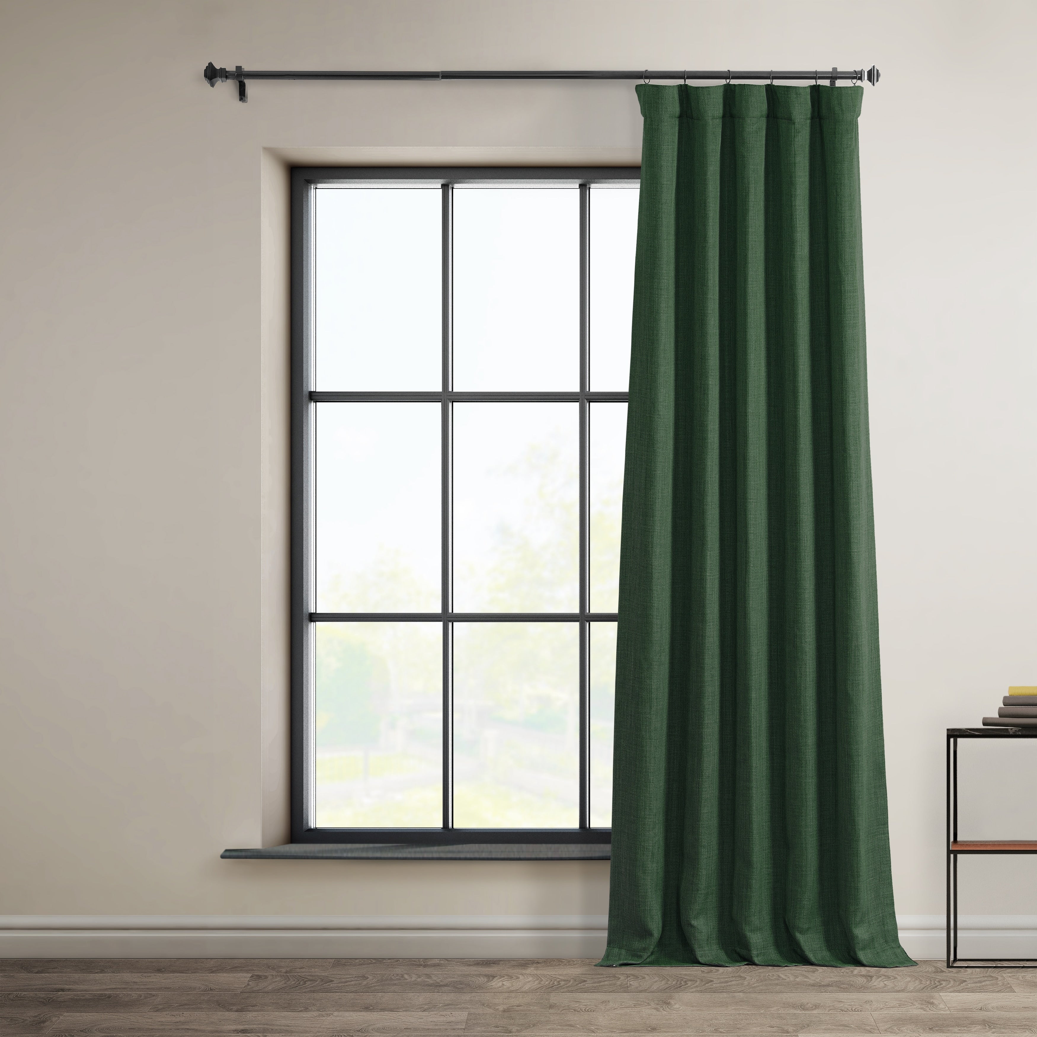 Exclusive Fabrics Faux Linen Room Darkening Curtain (1 Panel)