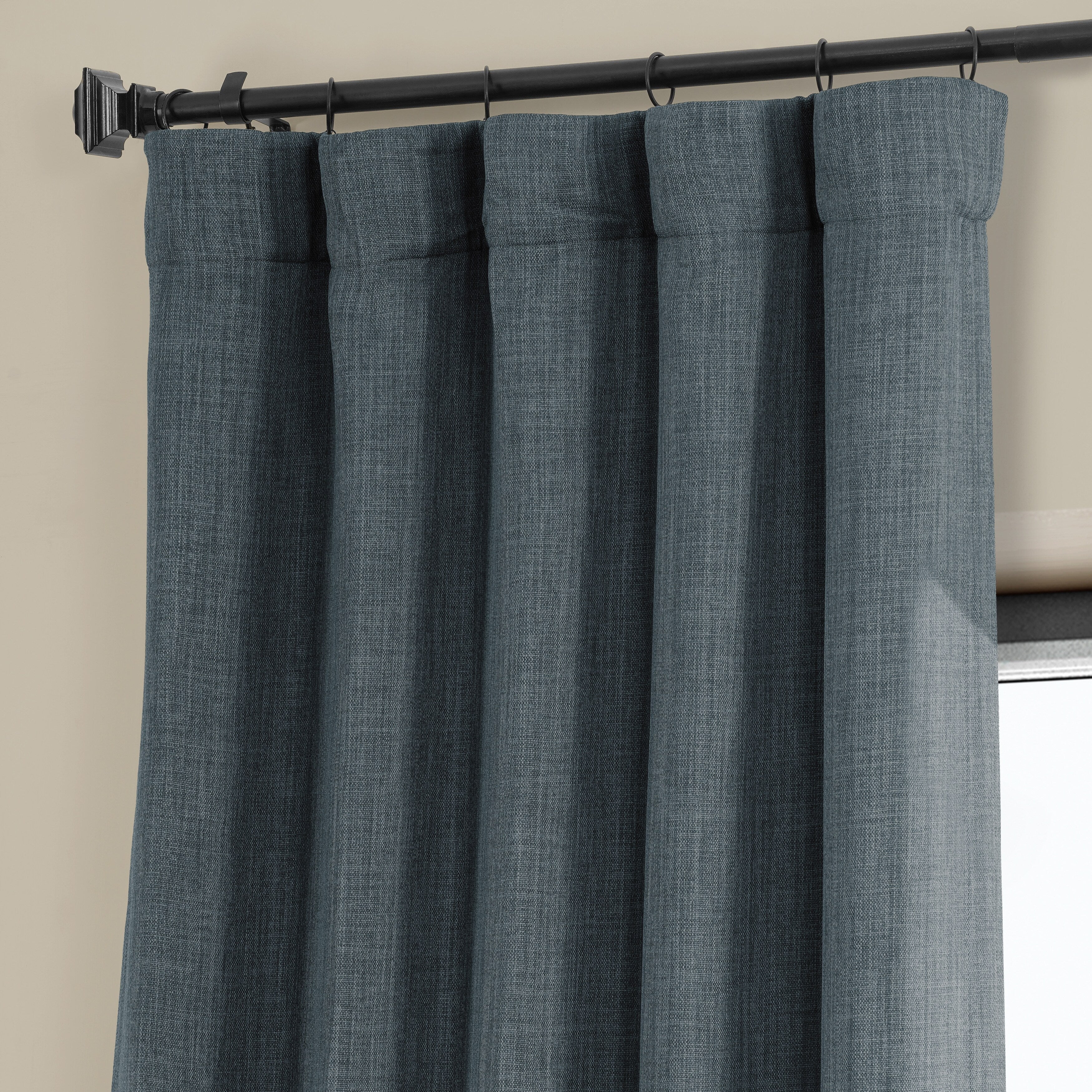 Exclusive Fabrics Faux Linen Room Darkening Curtain (1 Panel)