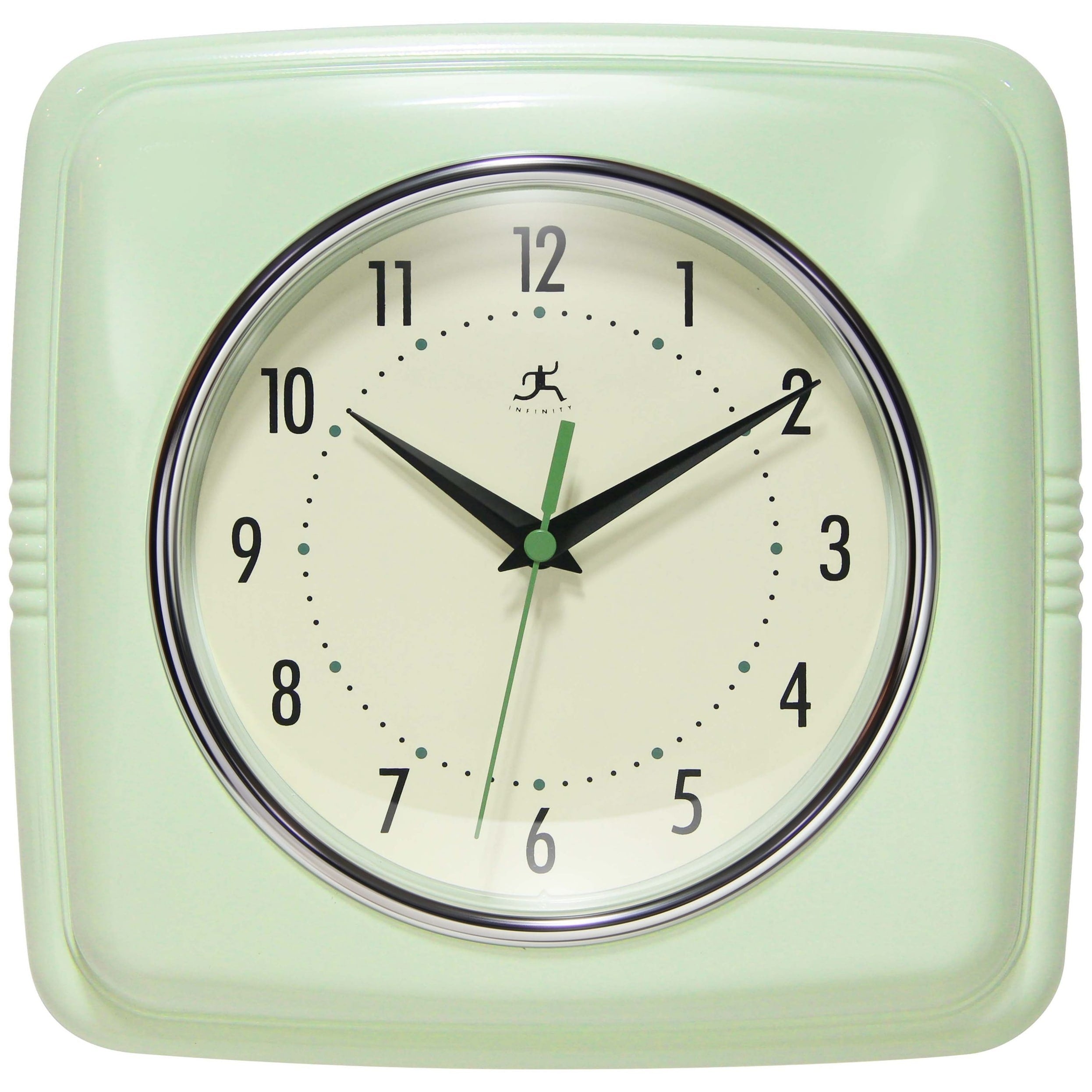 Infinity Instruments Retro 9.25-inch Square Wall Clock - 9.25 x 1.875 x 9.5