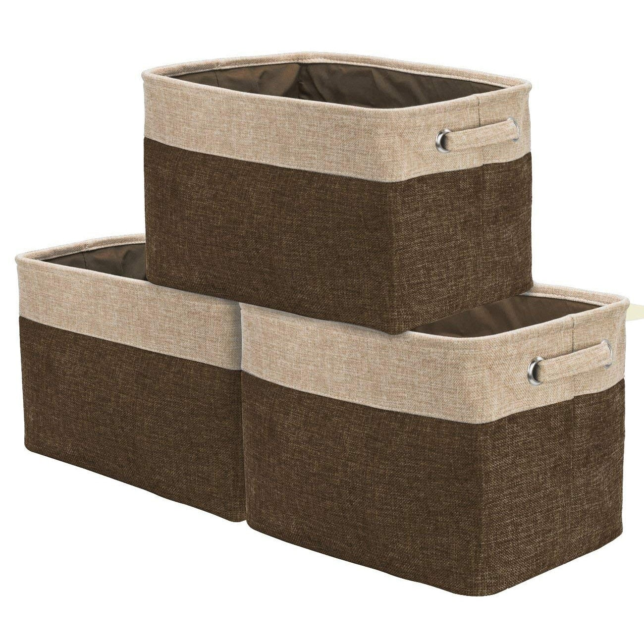 Twill Storage Basket Set - 3 Pack, Black