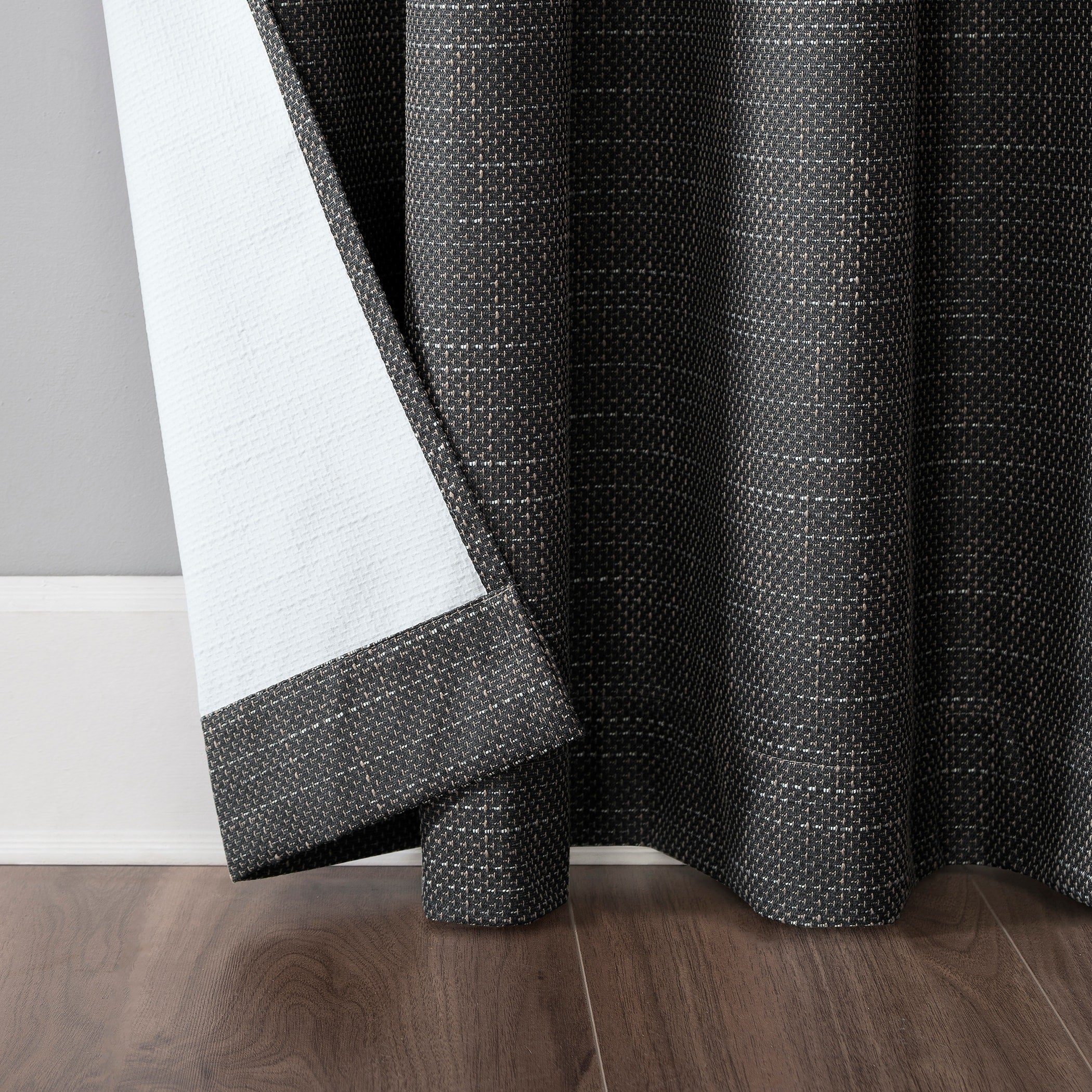 Sun Zero Kline Burlap Weave Thermal Extreme Total Blackout Grommet Curtain Panel, Single Panel