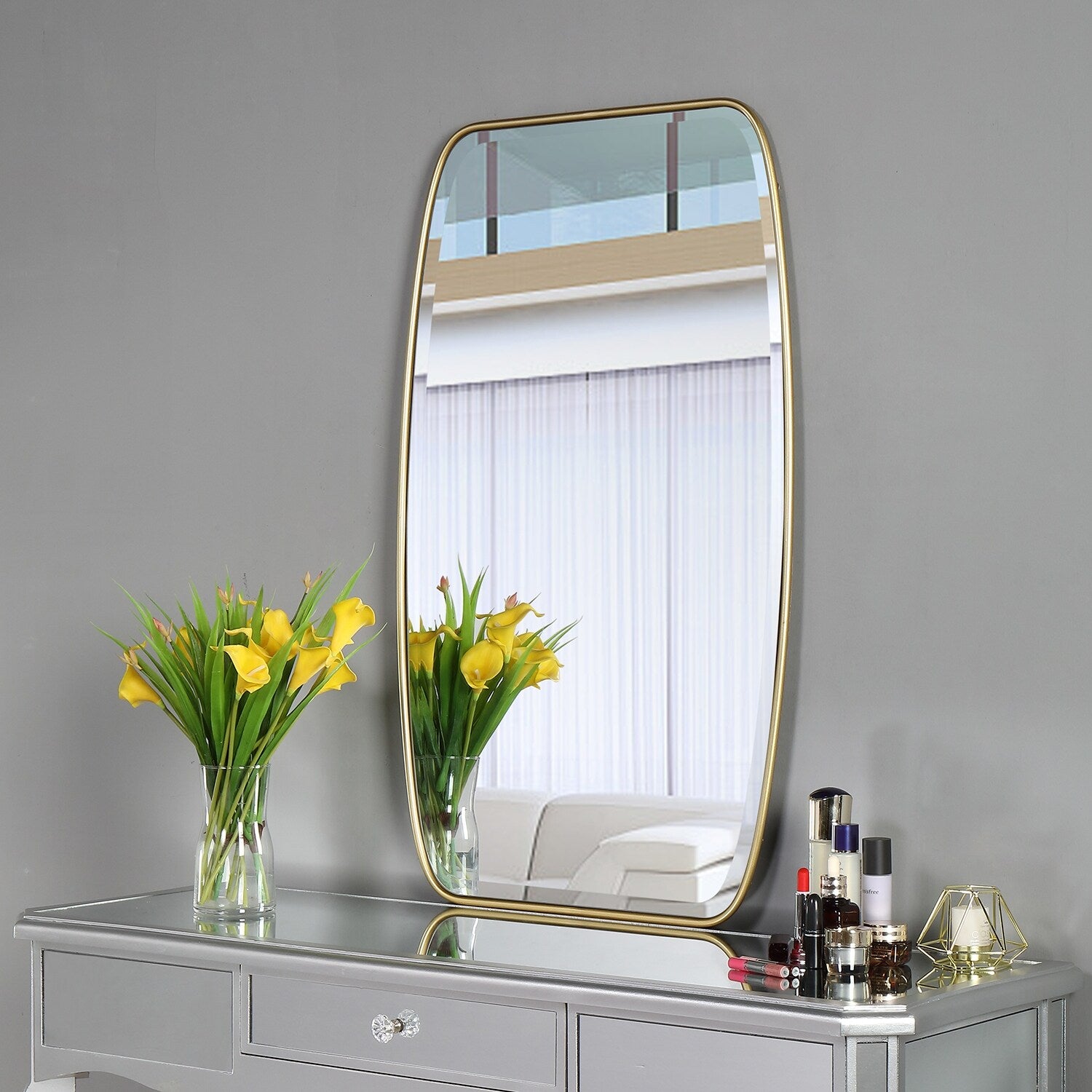 MacLuu Oval Angled Beveled Wall Mirror