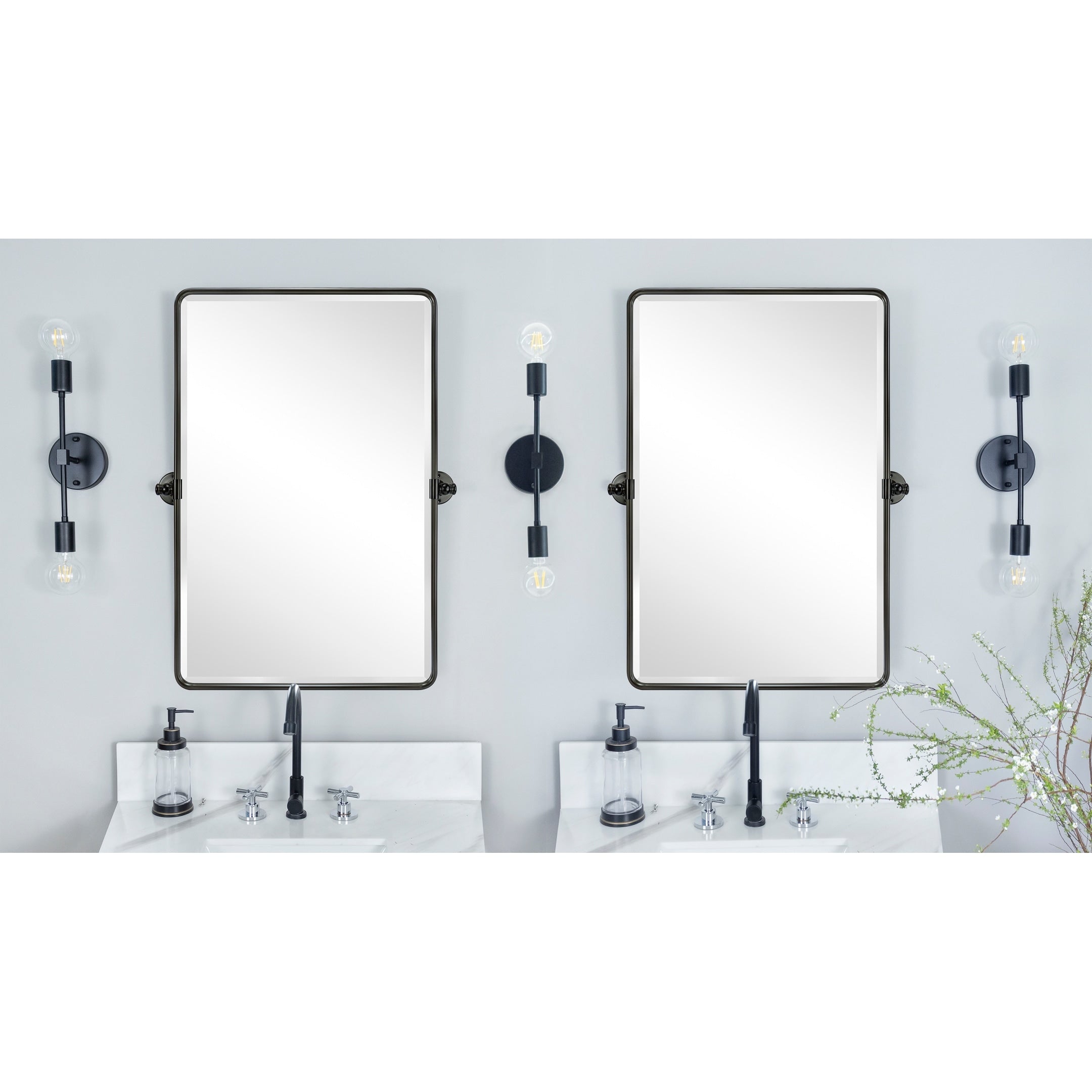 TEHOME Woodvale Rectangle Vertical Metal Wall Mirrors