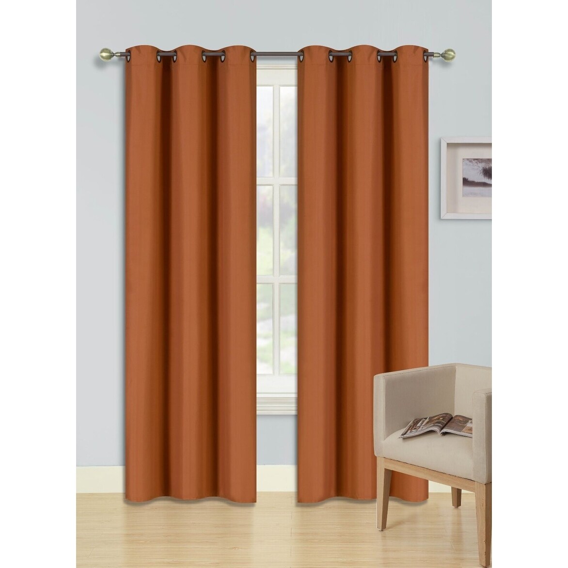 2 Pcs 108 Inch Heavy Insulated Blackout Curtain Panels