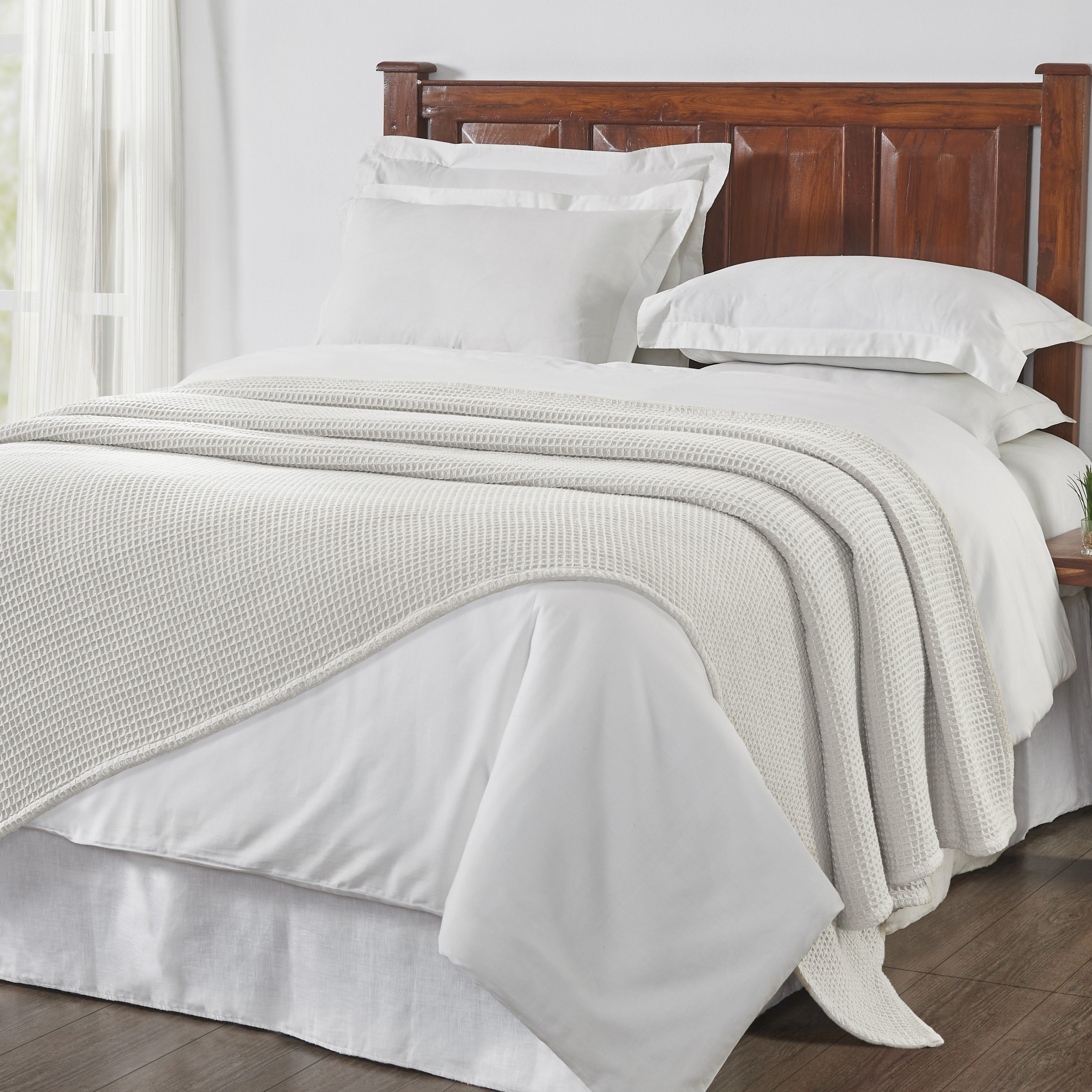 Tahari Home Samantha Soft Waffle Textured Cotton Blanket