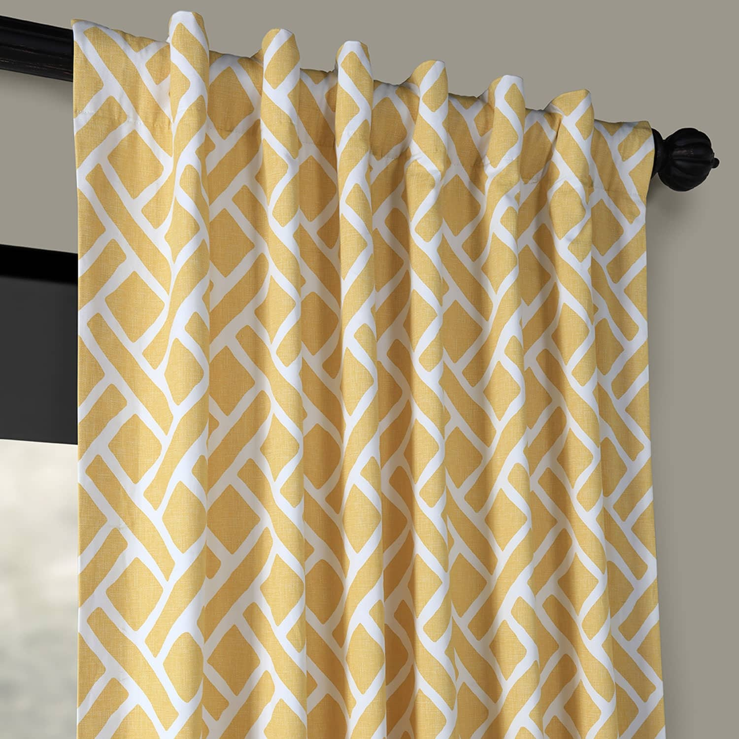 Exclusive Fabrics Martinique Geo Contemporary Cotton Room Darkening Curtain (1 Panel)