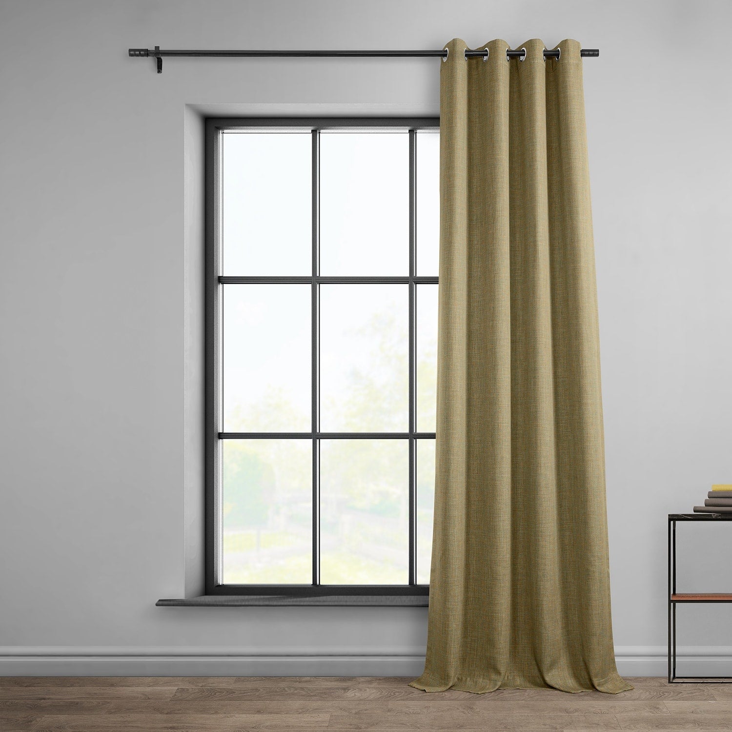 Exclusive Fabrics Faux Linen Grommet Room Darkening Curtain (1 Panel)