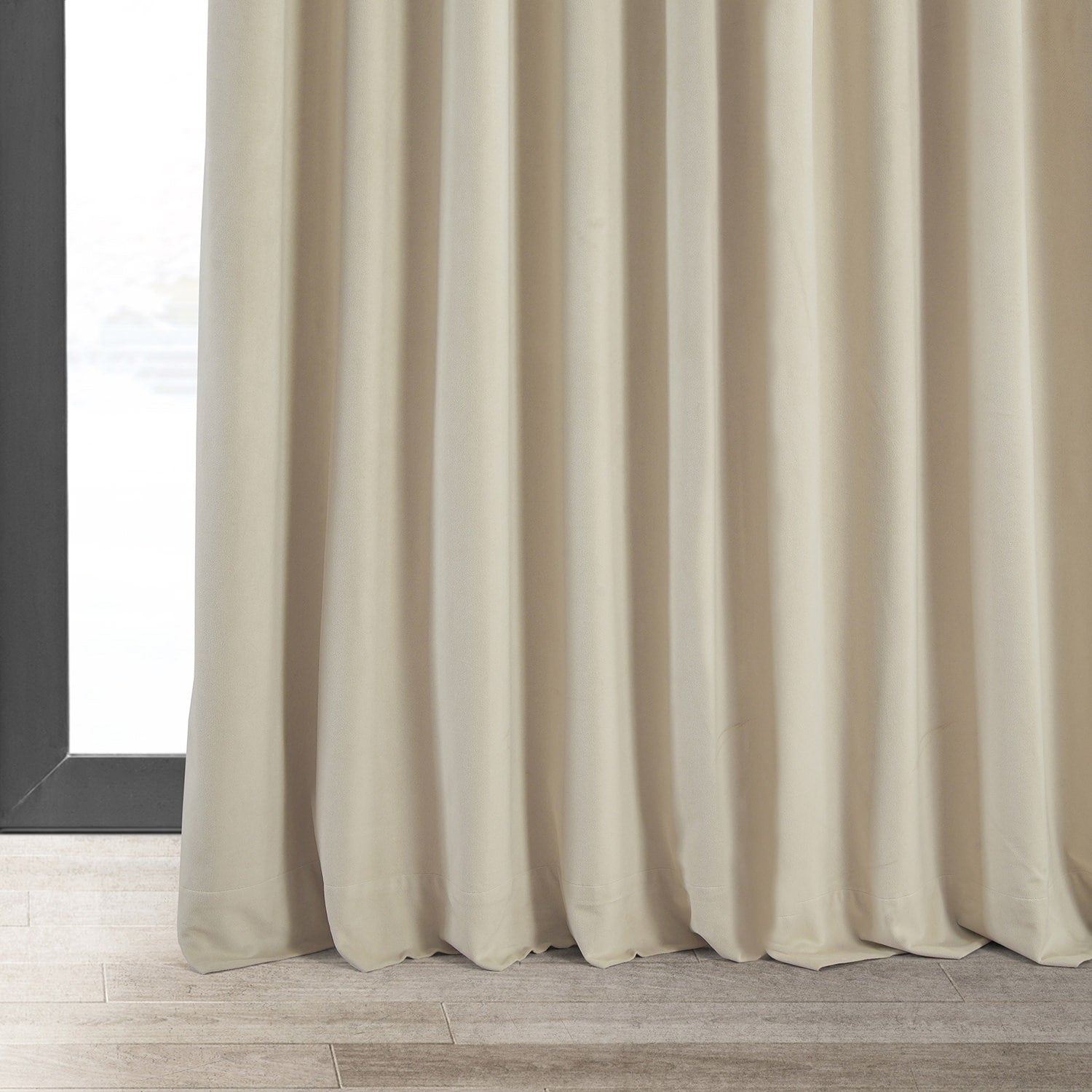 Exclusive Fabrics Signature Extra Wide Blackout Velvet Curtains (1 Panel) - Luxurious Blackout Drapes