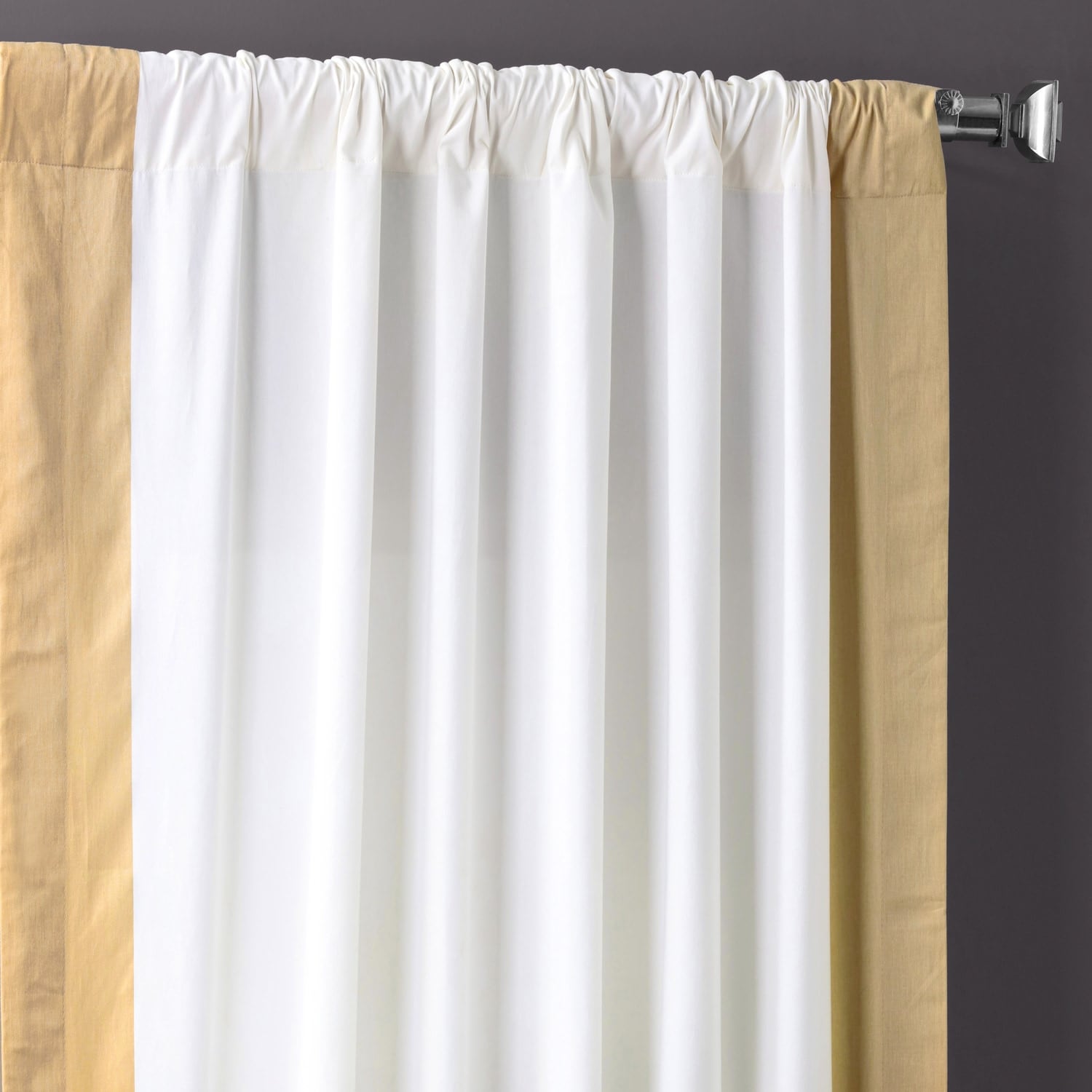 Exclusive Fabrics Urban Borders Vertical Colorblock Panama Cotton Curtain (1 Panel)